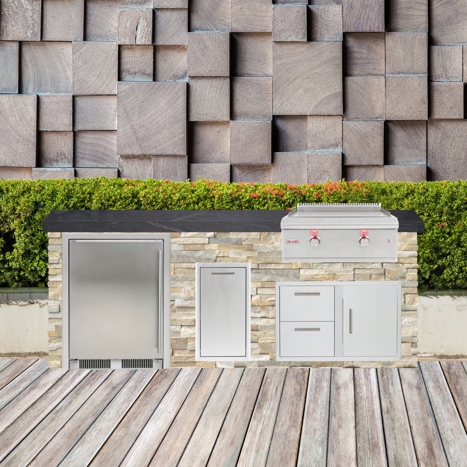 Blaze Quick Ship 96" Luxury Finished Outdoor Kitchen PKG 8-BLZ-QSHIP8