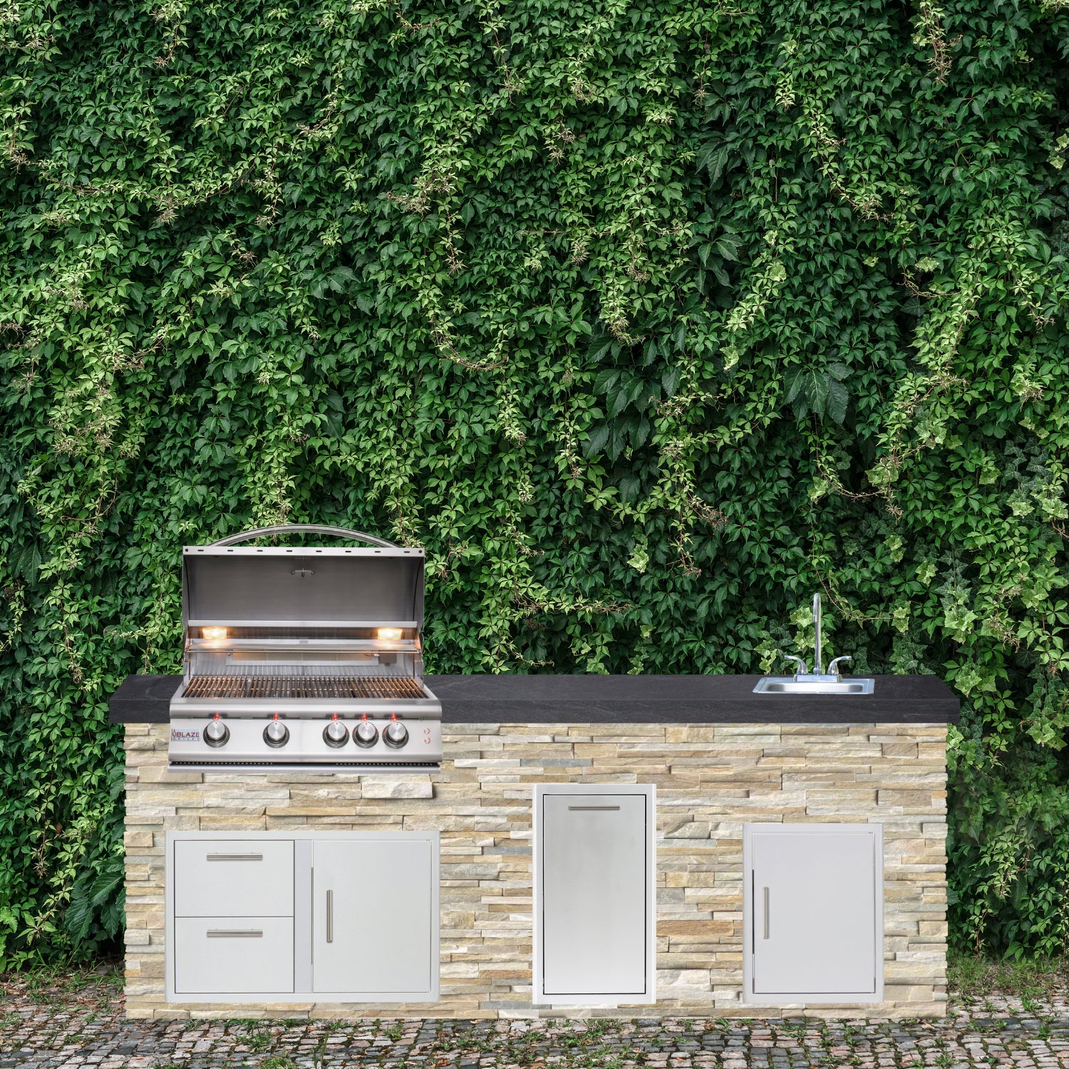 Blaze Quick Ship 96" Luxury Finished Outdoor Kitchen PKG 9-BLZ-QSHIP9