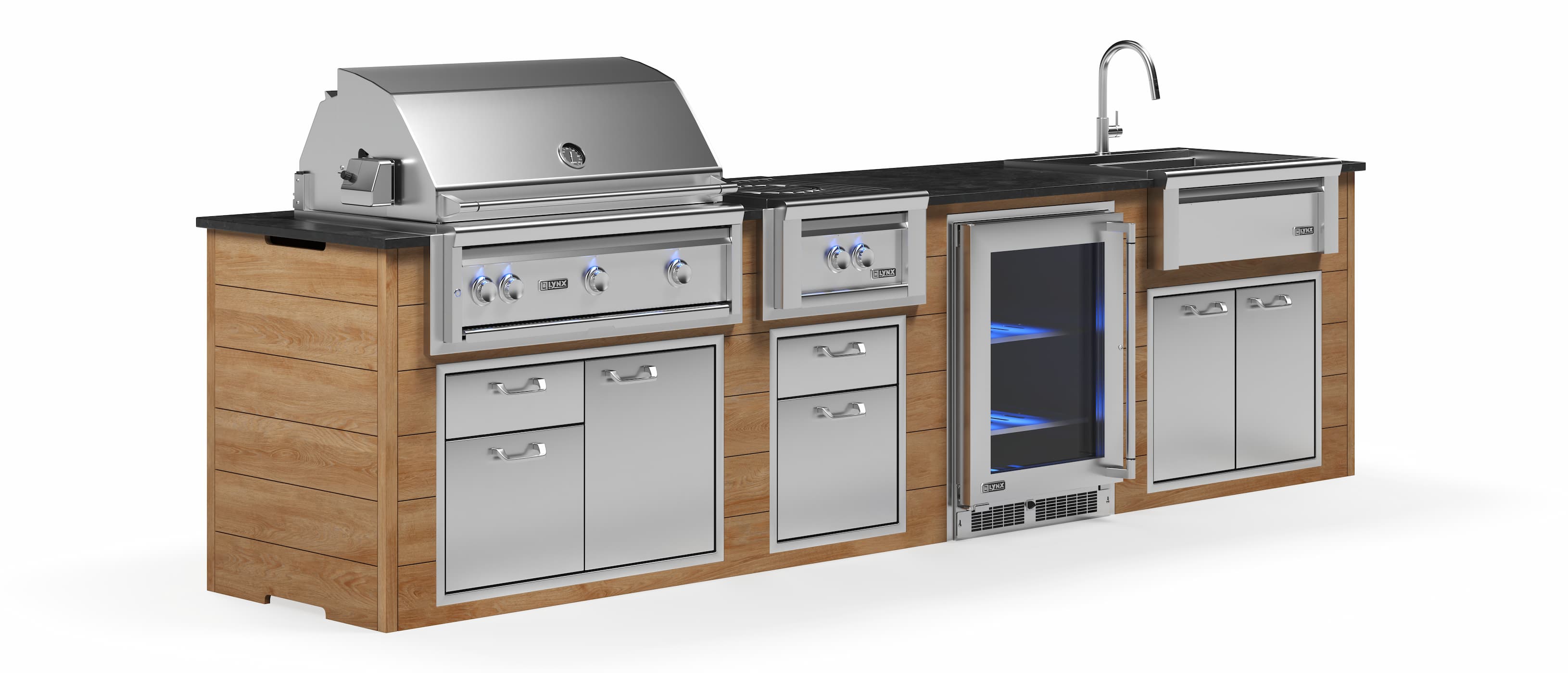 Lynx Pro Prestige Collection 144" Luxury Finished Outdoor Kitchen Package 13-LNX-13-PC