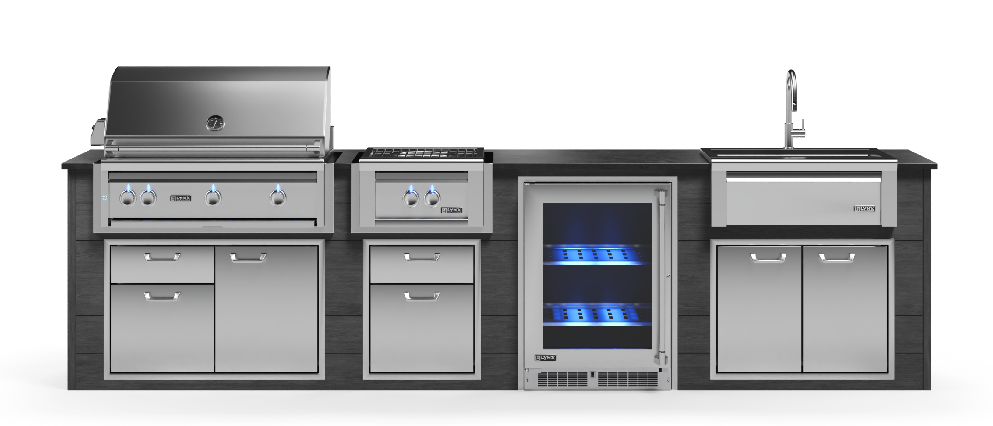 Lynx Pro Prestige Collection 144" Luxury Finished Outdoor Kitchen Package 13-LNX-13-PC