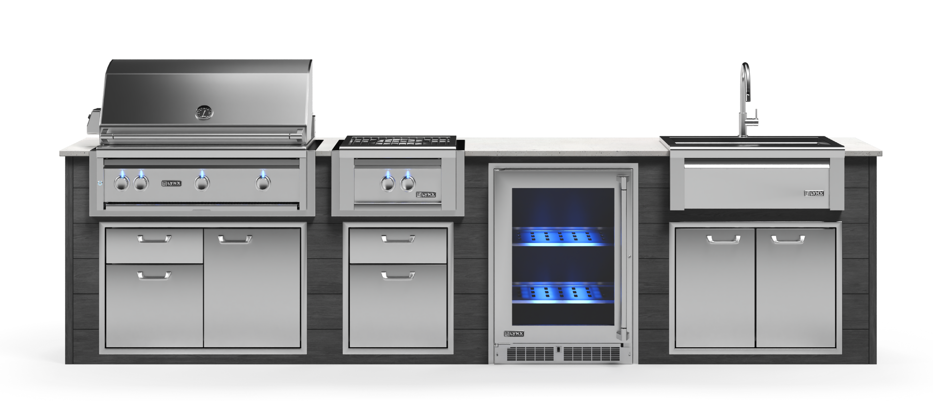 Lynx Pro Prestige Collection 144" Luxury Finished Outdoor Kitchen Package 13-LNX-13-PC
