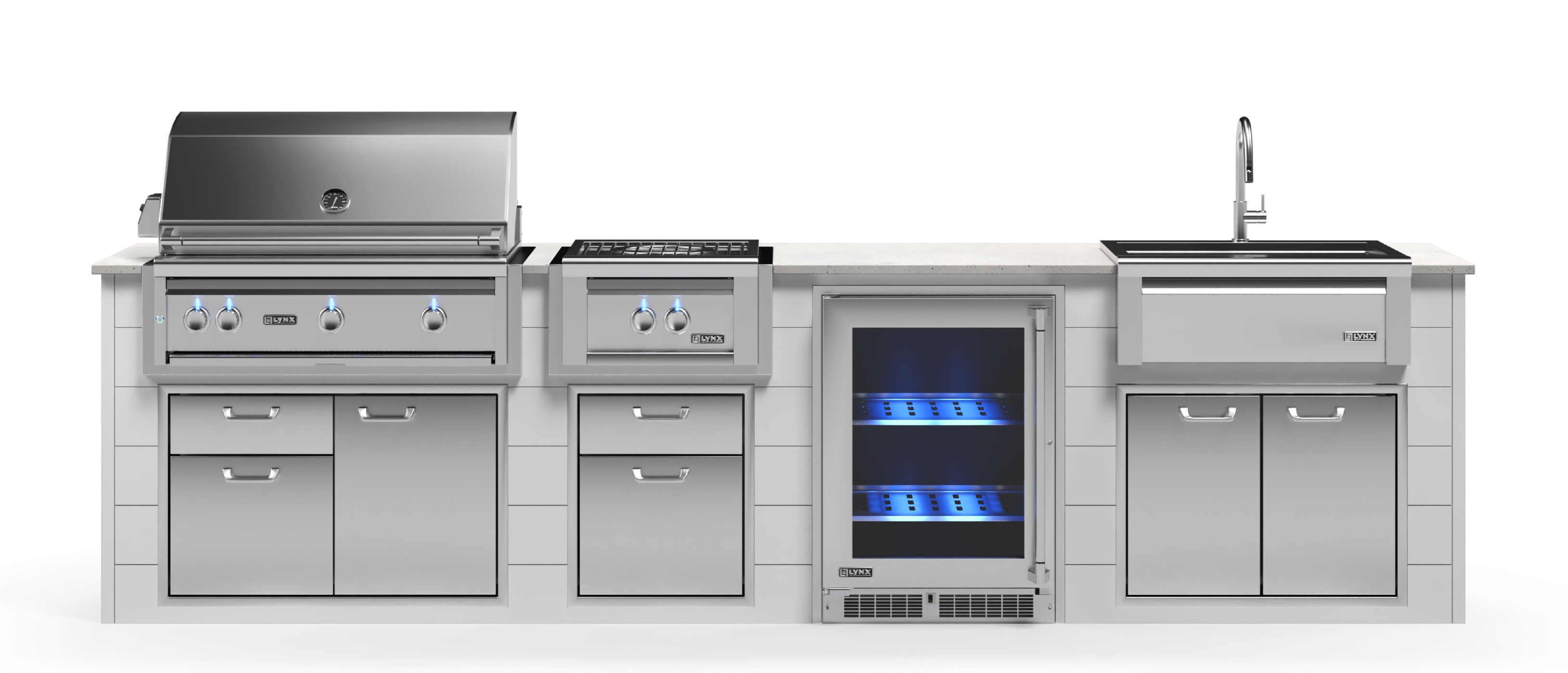Lynx Pro Prestige Collection 144" Luxury Finished Outdoor Kitchen Package 13-LNX-13-PC