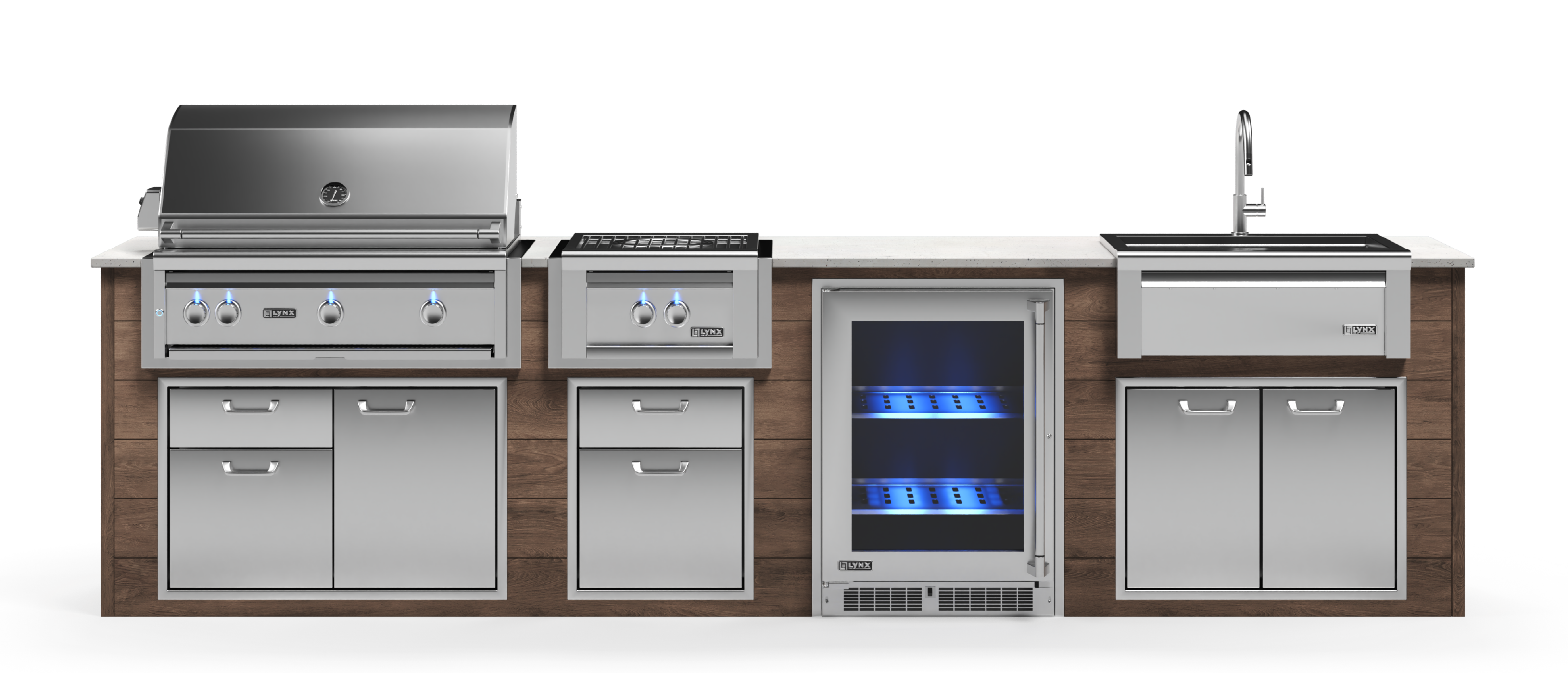 Lynx Pro Prestige Collection 144" Luxury Finished Outdoor Kitchen Package 13-LNX-13-PC