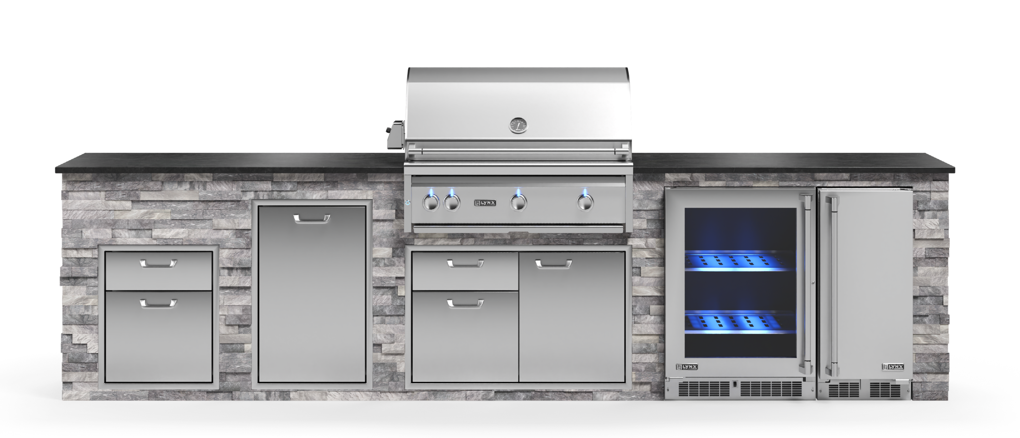 Lynx Pro Prestige Collection 144" Luxury Finished Outdoor Kitchen Package 14-LNX-14-PC