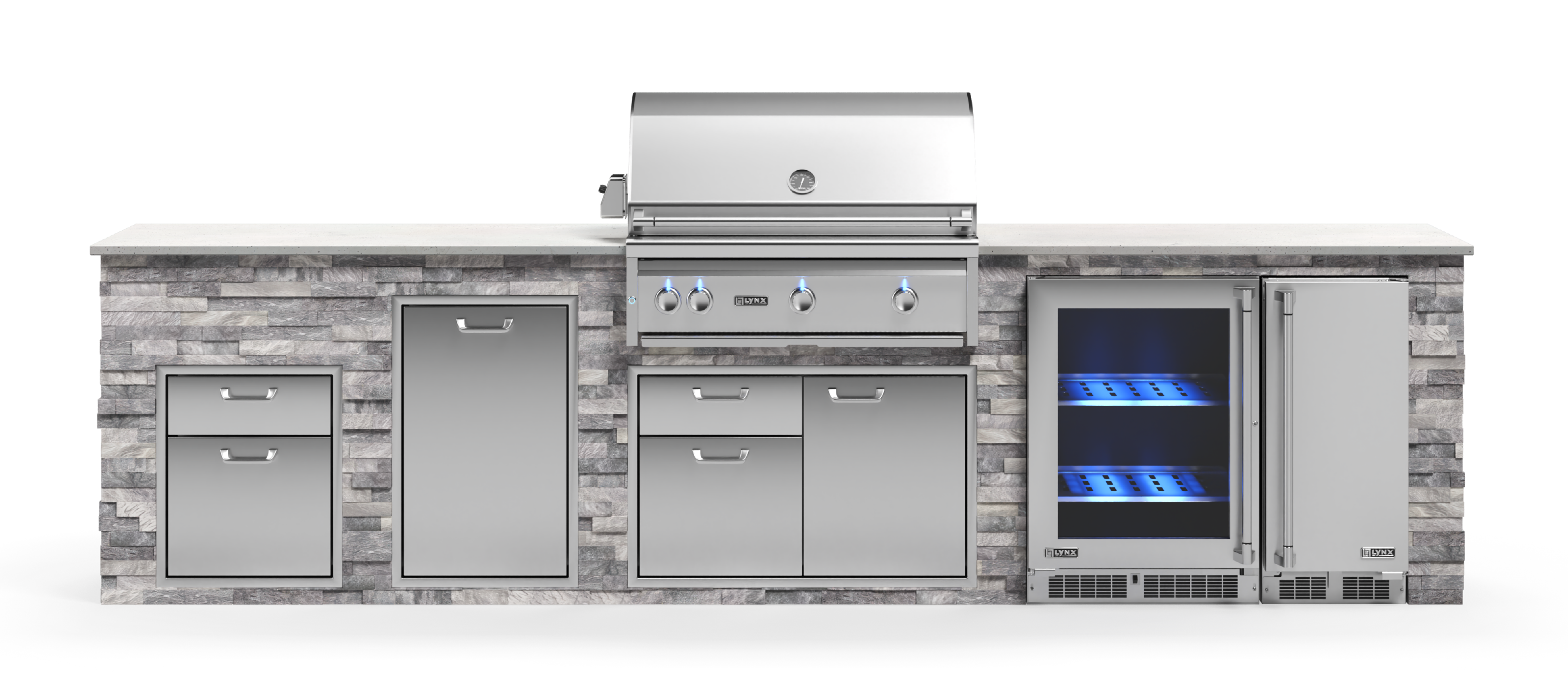 Lynx Pro Prestige Collection 144" Luxury Finished Outdoor Kitchen Package 14-LNX-14-PC