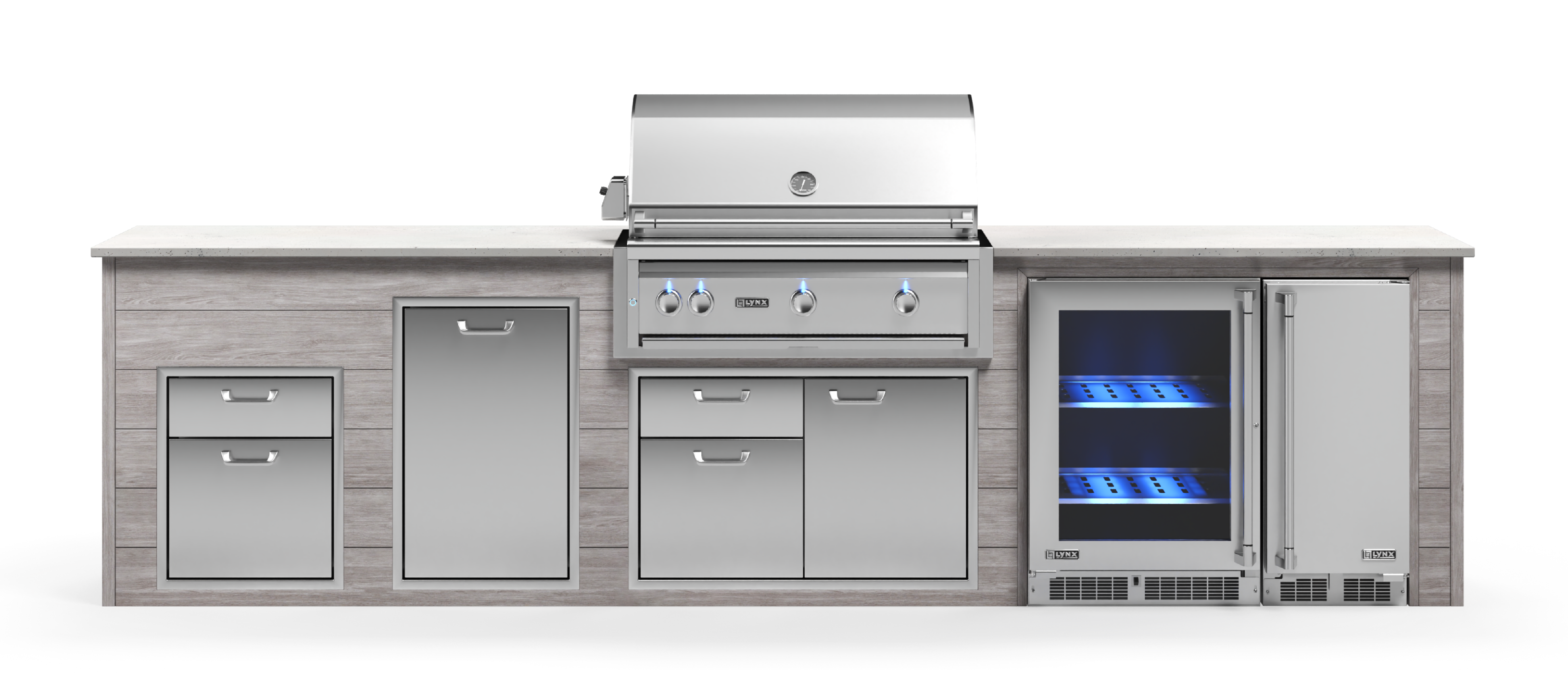 Lynx Pro Prestige Collection 144" Luxury Finished Outdoor Kitchen Package 14-LNX-14-PC