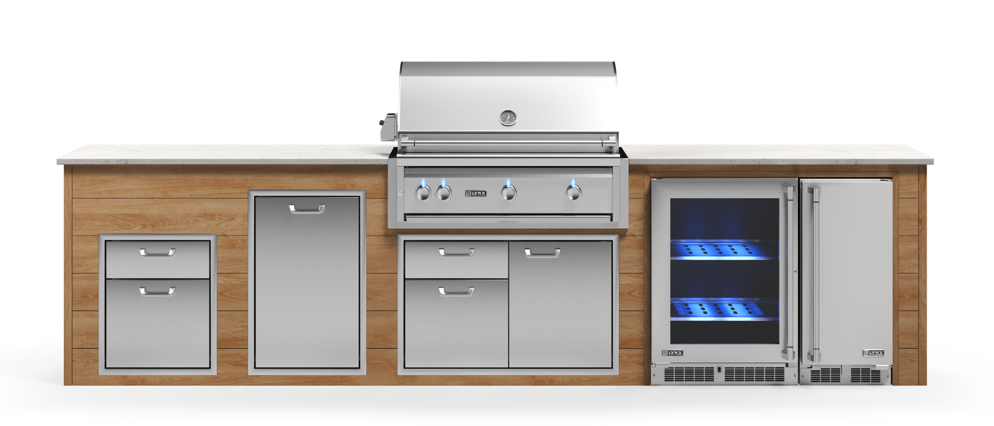 Lynx Pro Prestige Collection 144" Luxury Finished Outdoor Kitchen Package 14-LNX-14-PC