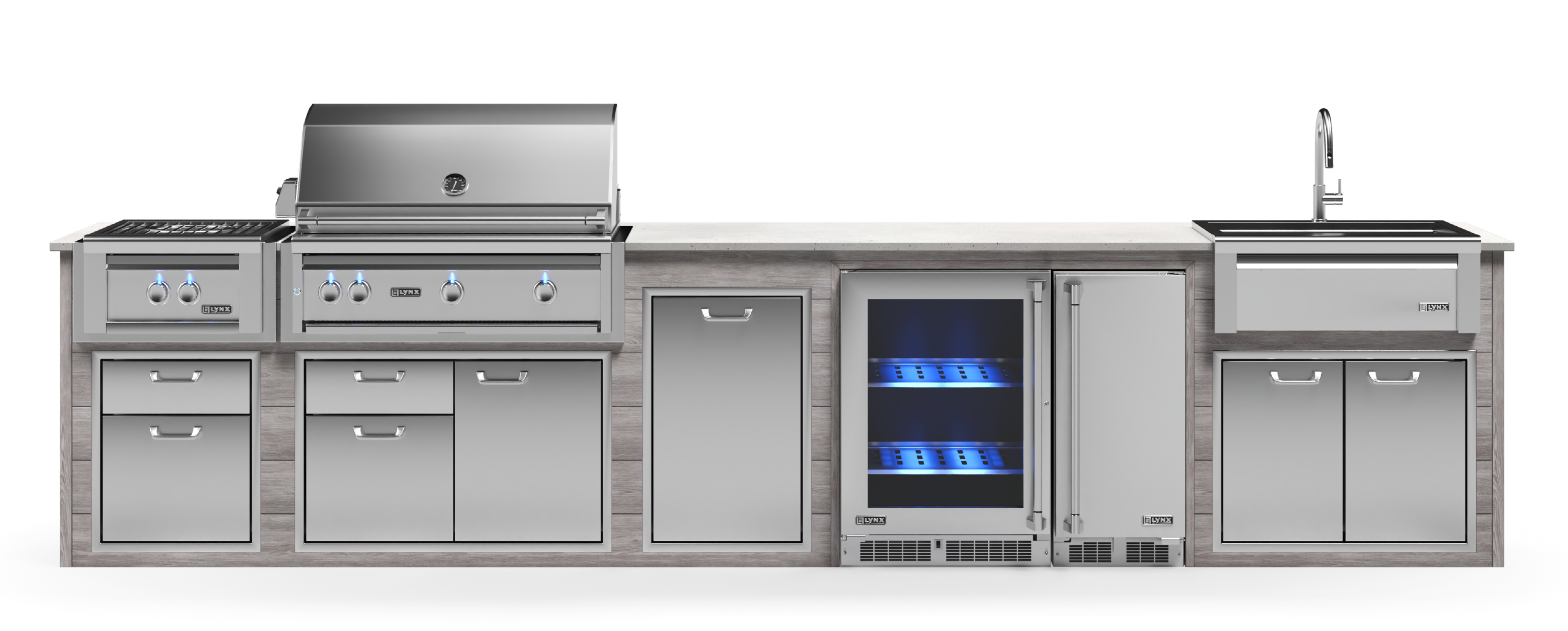 Lynx Pro Prestige Collection 168" Luxury Finished Outdoor Kitchen Package 15-LNX-15-PC