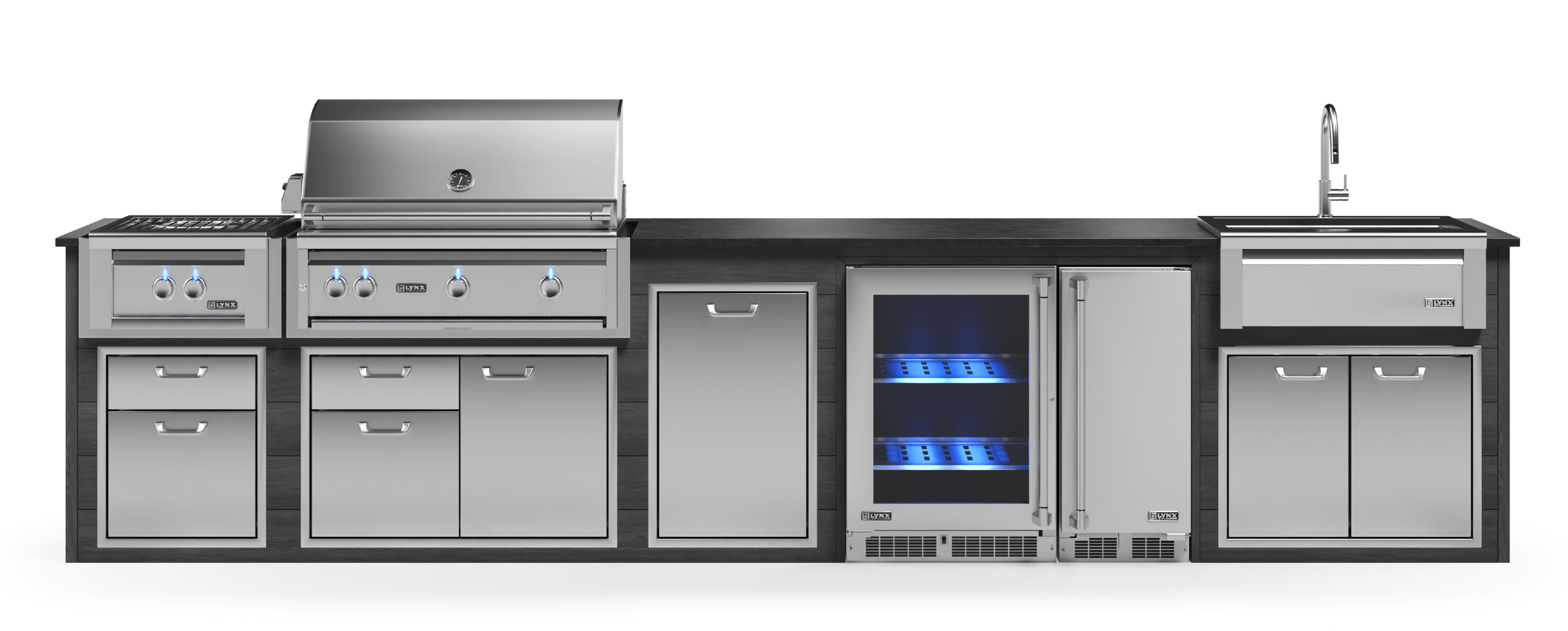 Lynx Pro Prestige Collection 168" Luxury Finished Outdoor Kitchen Package 15-LNX-15-PC