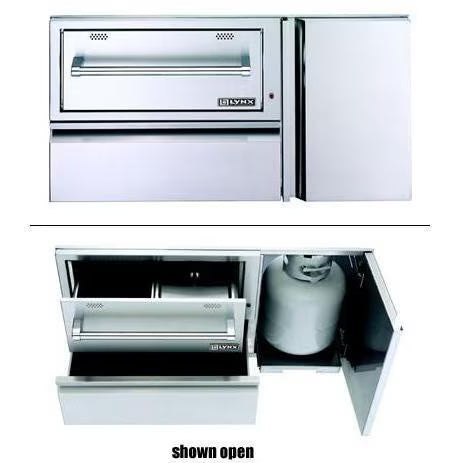 Lynx Professional 42-Inch Convenience Center With Built-In 120V Electric Warming Drawer & Propane Tank Storage - L42CC-1