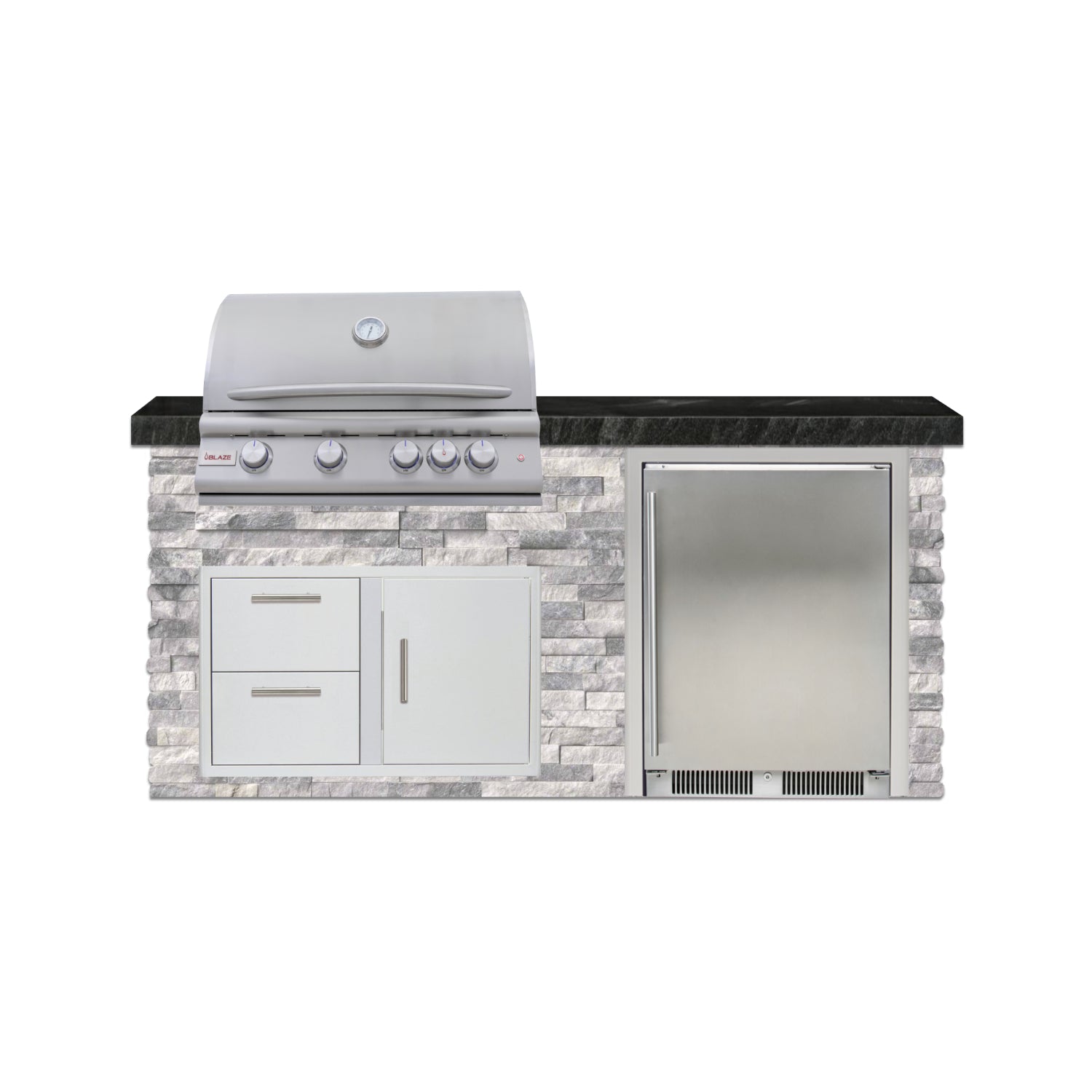 Blaze Quick Ship 72" Luxury Finished Outdoor Kitchen PKG 3-BLZ-QSHIP3