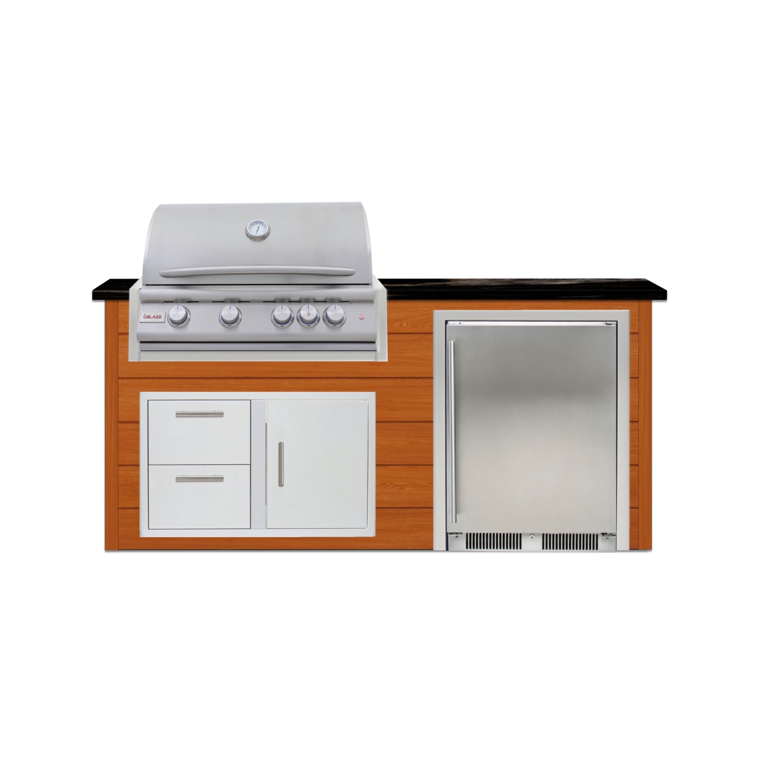 Blaze Quick Ship 72" Luxury Finished Outdoor Kitchen PKG 3-BLZ-QSHIP3