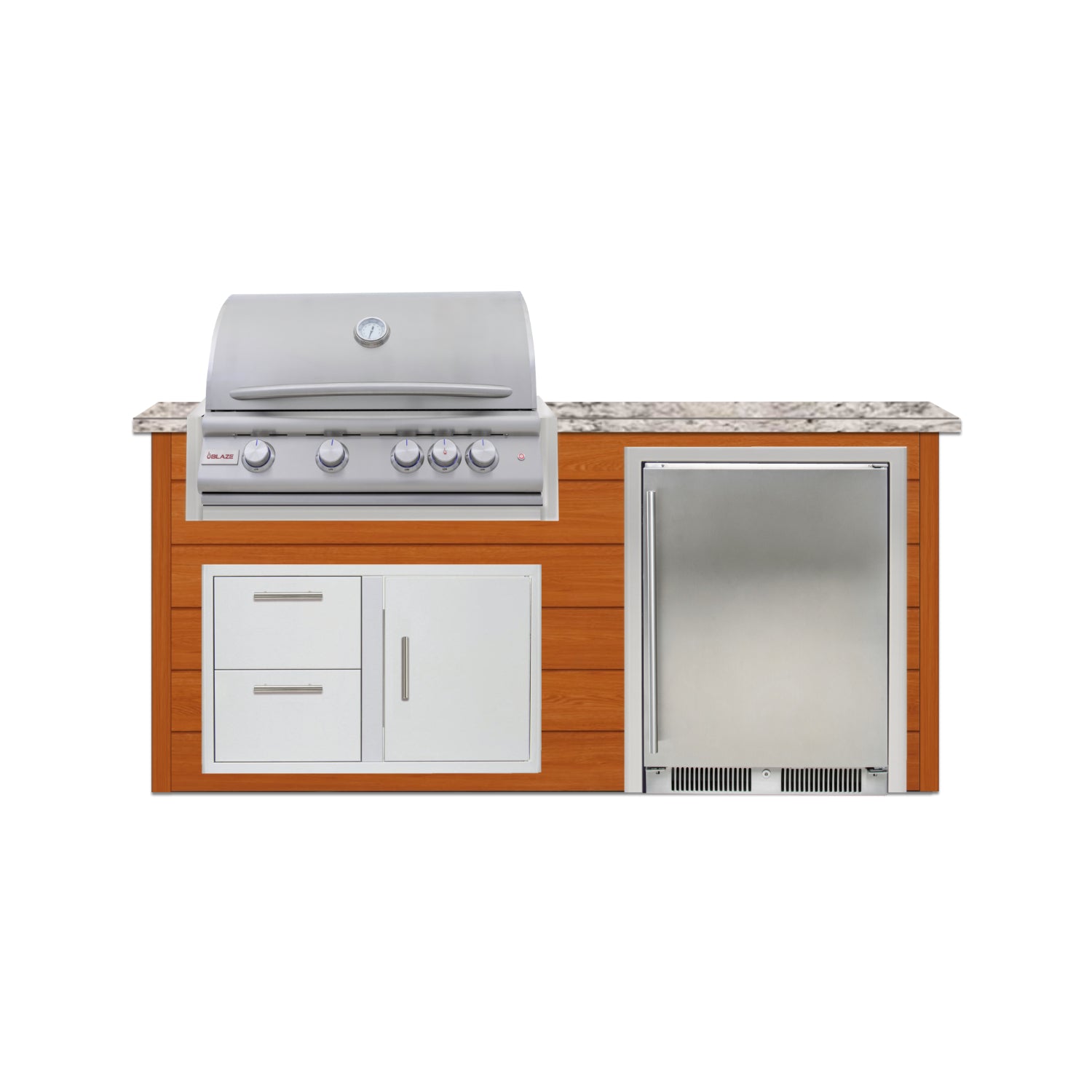 Blaze Quick Ship 72" Luxury Finished Outdoor Kitchen PKG 3-BLZ-QSHIP3