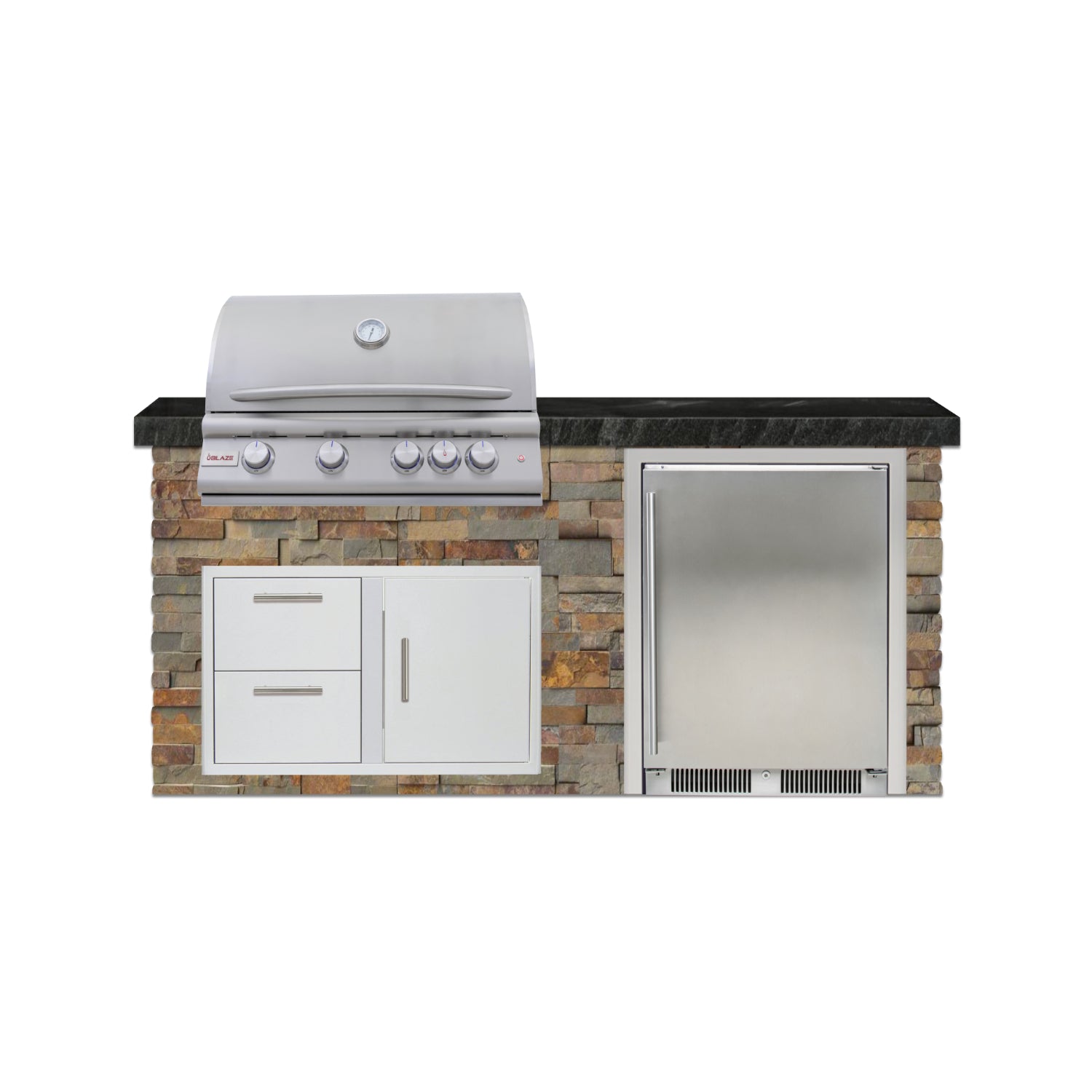 Blaze Quick Ship 72" Luxury Finished Outdoor Kitchen PKG 3-BLZ-QSHIP3