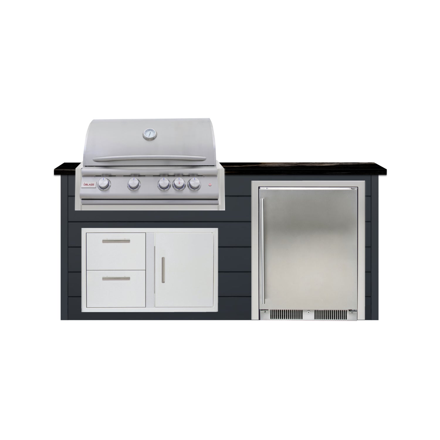 Blaze Quick Ship 72" Luxury Finished Outdoor Kitchen PKG 3-BLZ-QSHIP3