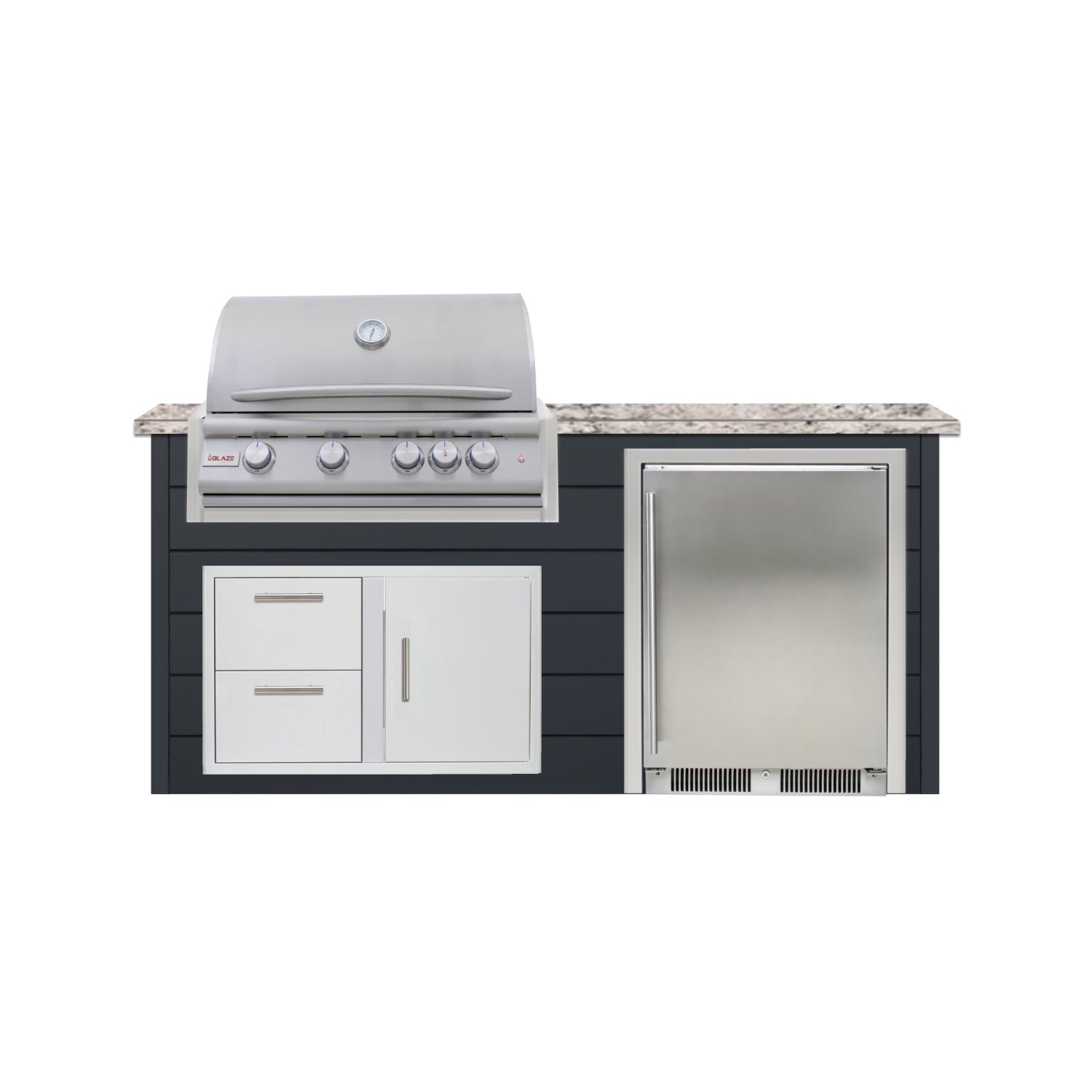 Blaze Quick Ship 72" Luxury Finished Outdoor Kitchen PKG 3-BLZ-QSHIP3