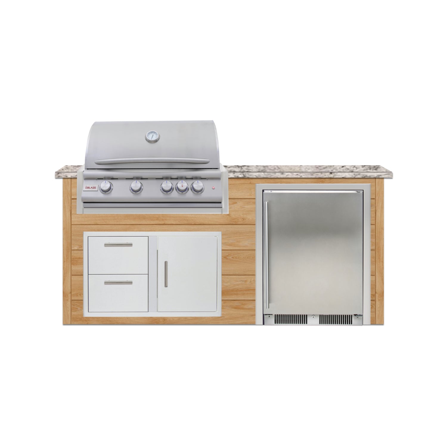 Blaze Quick Ship 72" Luxury Finished Outdoor Kitchen PKG 3-BLZ-QSHIP3