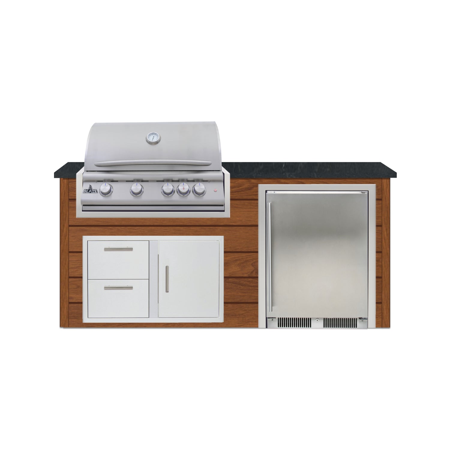 Blaze Quick Ship 72" Luxury Finished Outdoor Kitchen PKG 3-BLZ-QSHIP3