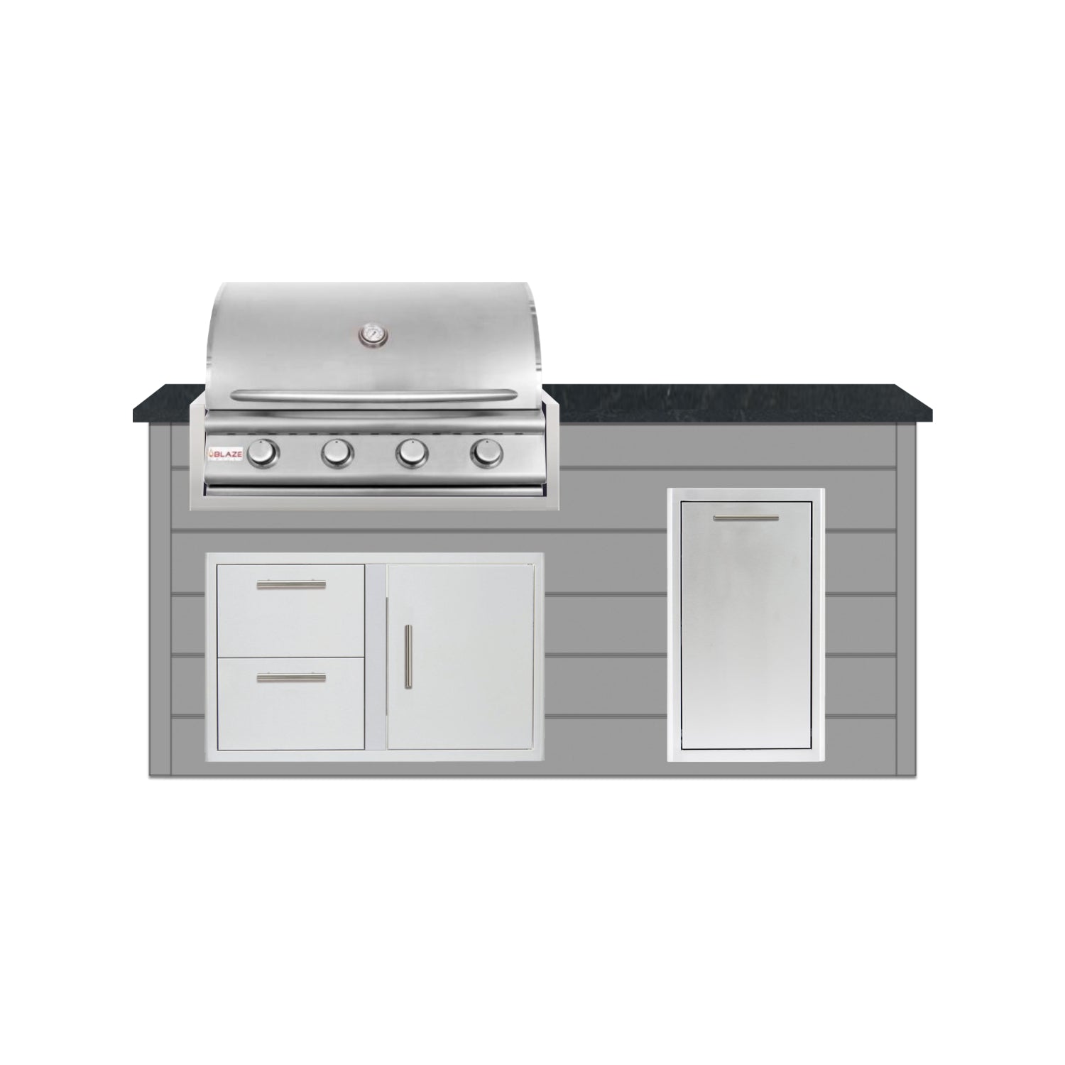 Blaze Quick Ship 72" Luxury Finished Outdoor Kitchen PKG 4-BLZ-QSHIP4