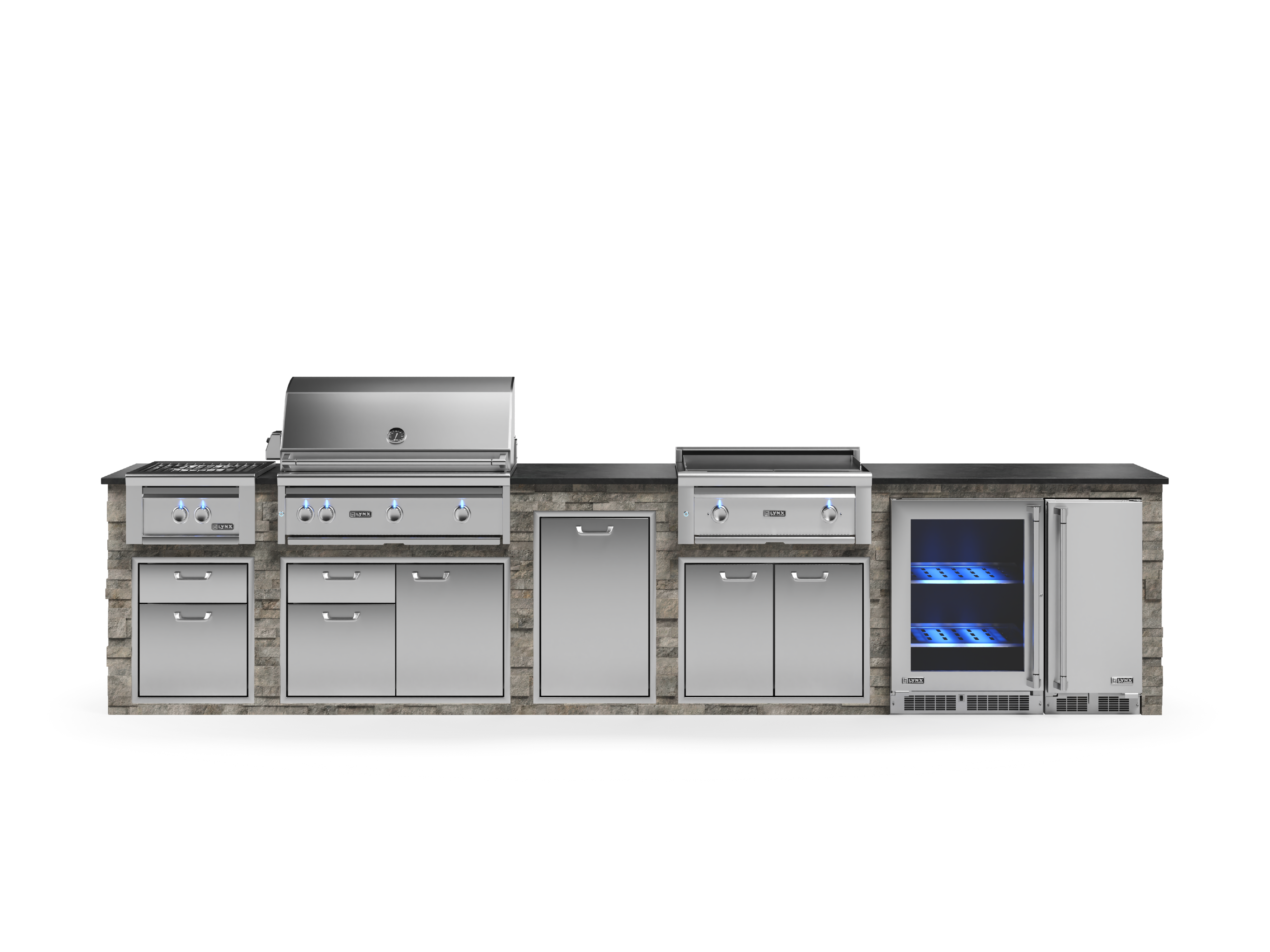 Lynx Pro Prestige Collection 168" Luxury Finished Outdoor Kitchen Package 16-LNX-16-PC
