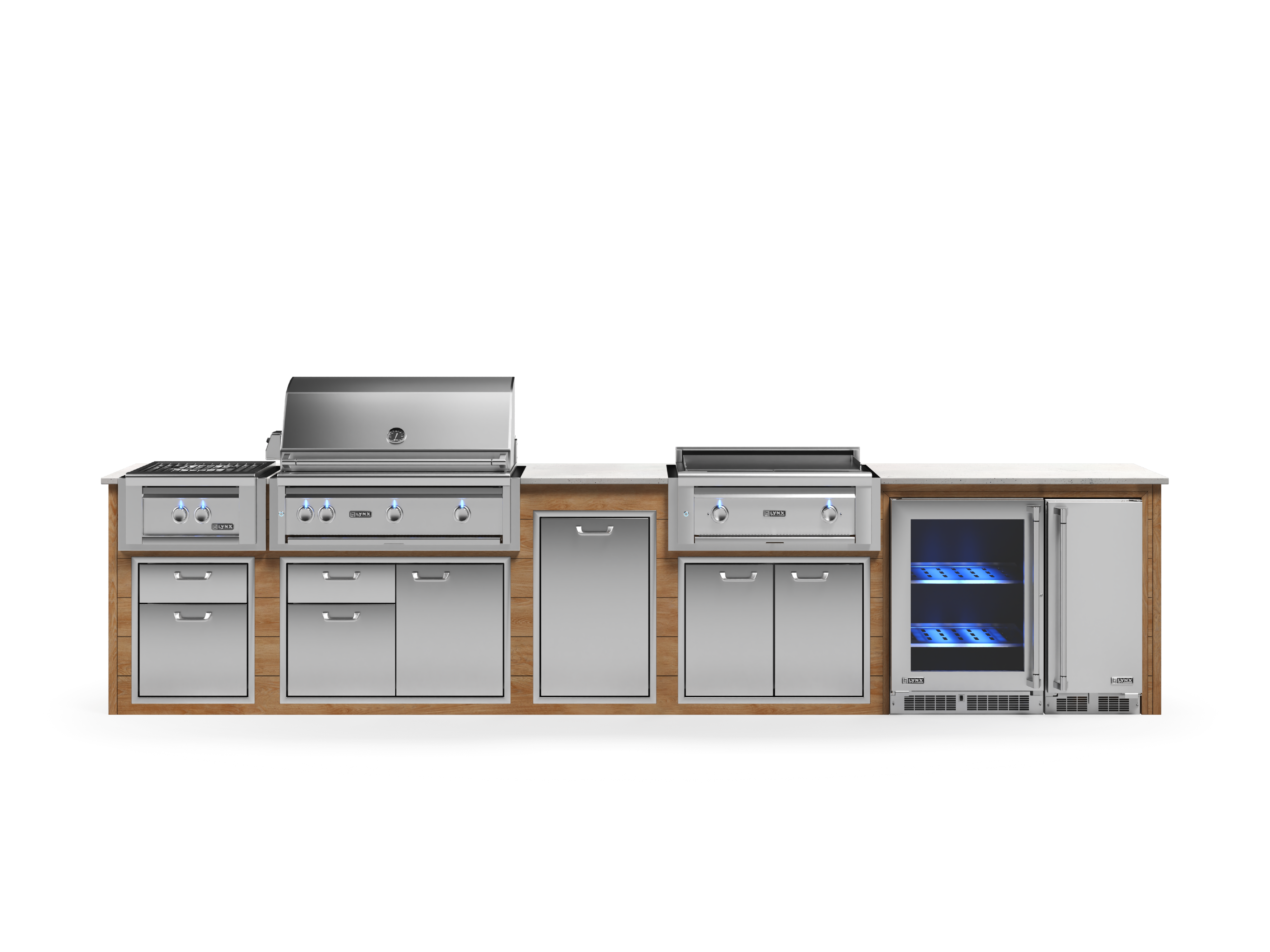Lynx Pro Prestige Collection 168" Luxury Finished Outdoor Kitchen Package 16-LNX-16-PC