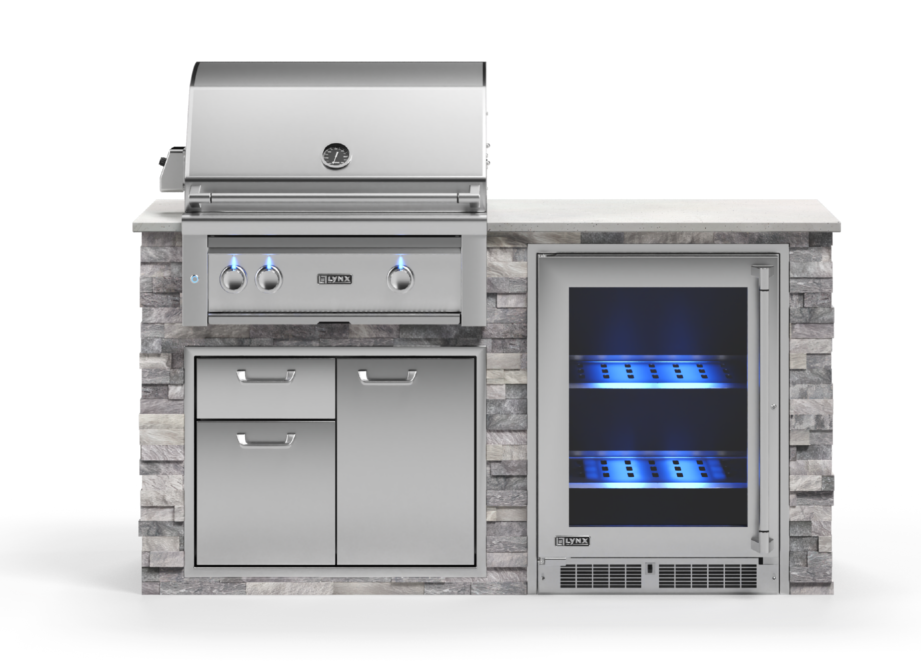 Lynx Pro Prestige Collection 72" Luxury Finished Outdoor Kitchen Package 7-LNX-7-PC