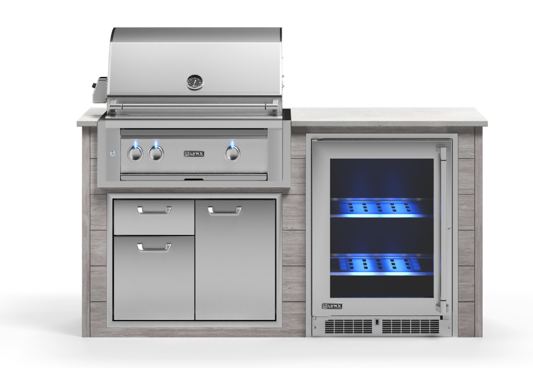 Lynx Pro Prestige Collection 72" Luxury Finished Outdoor Kitchen Package 7-LNX-7-PC
