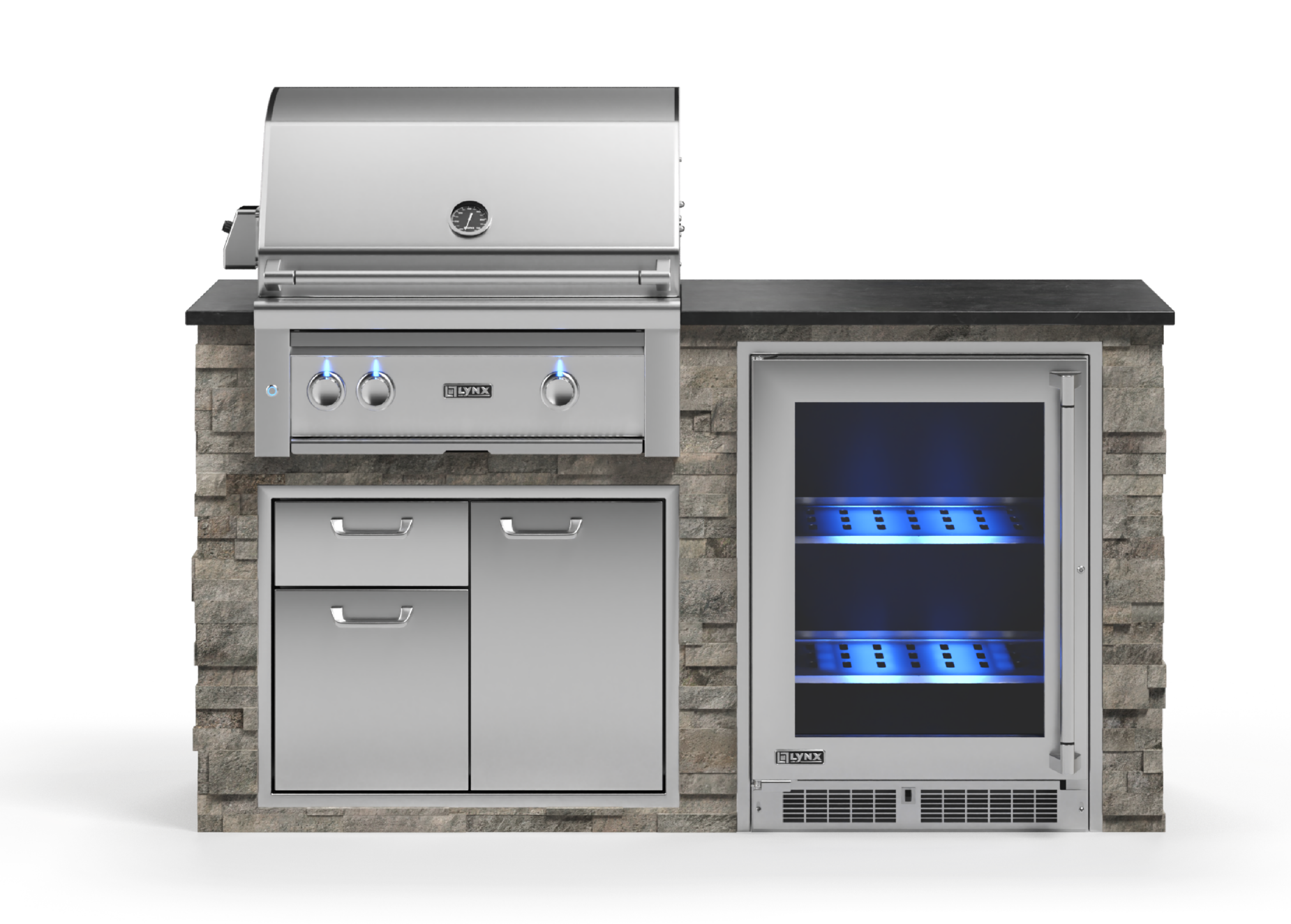 Lynx Pro Prestige Collection 72" Luxury Finished Outdoor Kitchen Package 7-LNX-7-PC