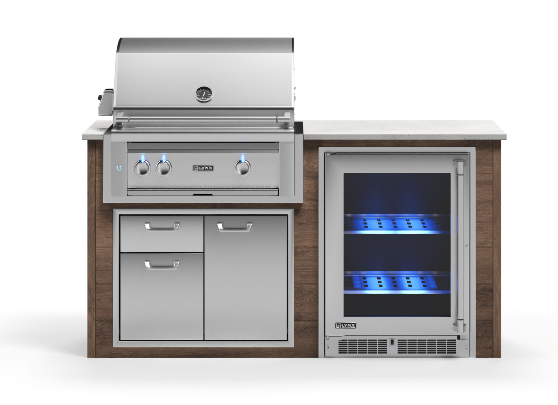 Lynx Pro Prestige Collection 72" Luxury Finished Outdoor Kitchen Package 7-LNX-7-PC