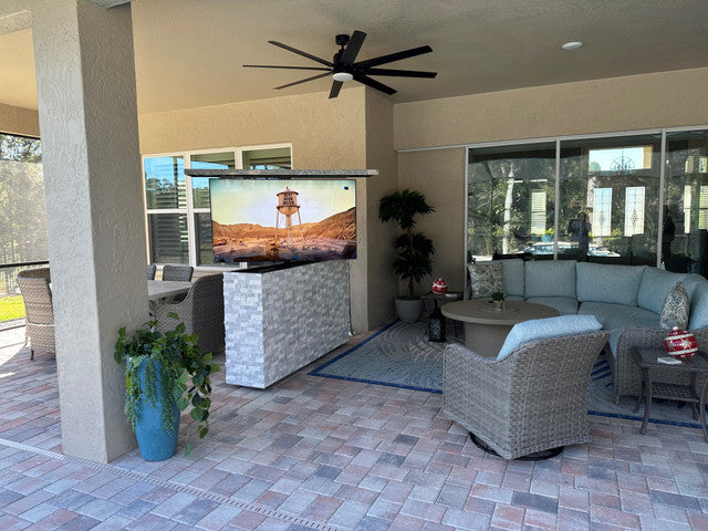 Fenix Vision 360 Luxury Outdoor TV Lift Cabinet Stone Collection-FENFINTVST