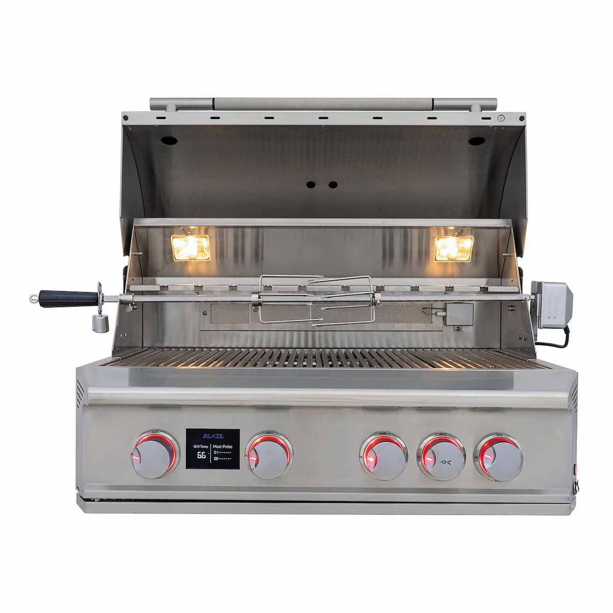 Blaze 32-Inch 4-Burner Built-In Propane Or Natural Gas Grill With Rear Infrared Burner & Grill Lights-BLZ-4LTEPRO