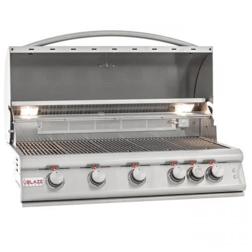 Blaze LTE 40-Inch 5-Burner Built-In Propane Or Natural Gas Grill With Rear Infrared Burner & Grill Lights- BLZ-5LTE2
