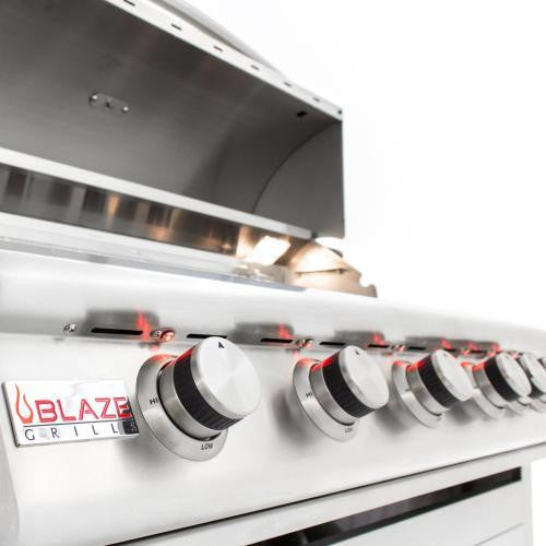 Blaze LTE 40-Inch 5-Burner Built-In Propane Or Natural Gas Grill With Rear Infrared Burner & Grill Lights- BLZ-5LTE2