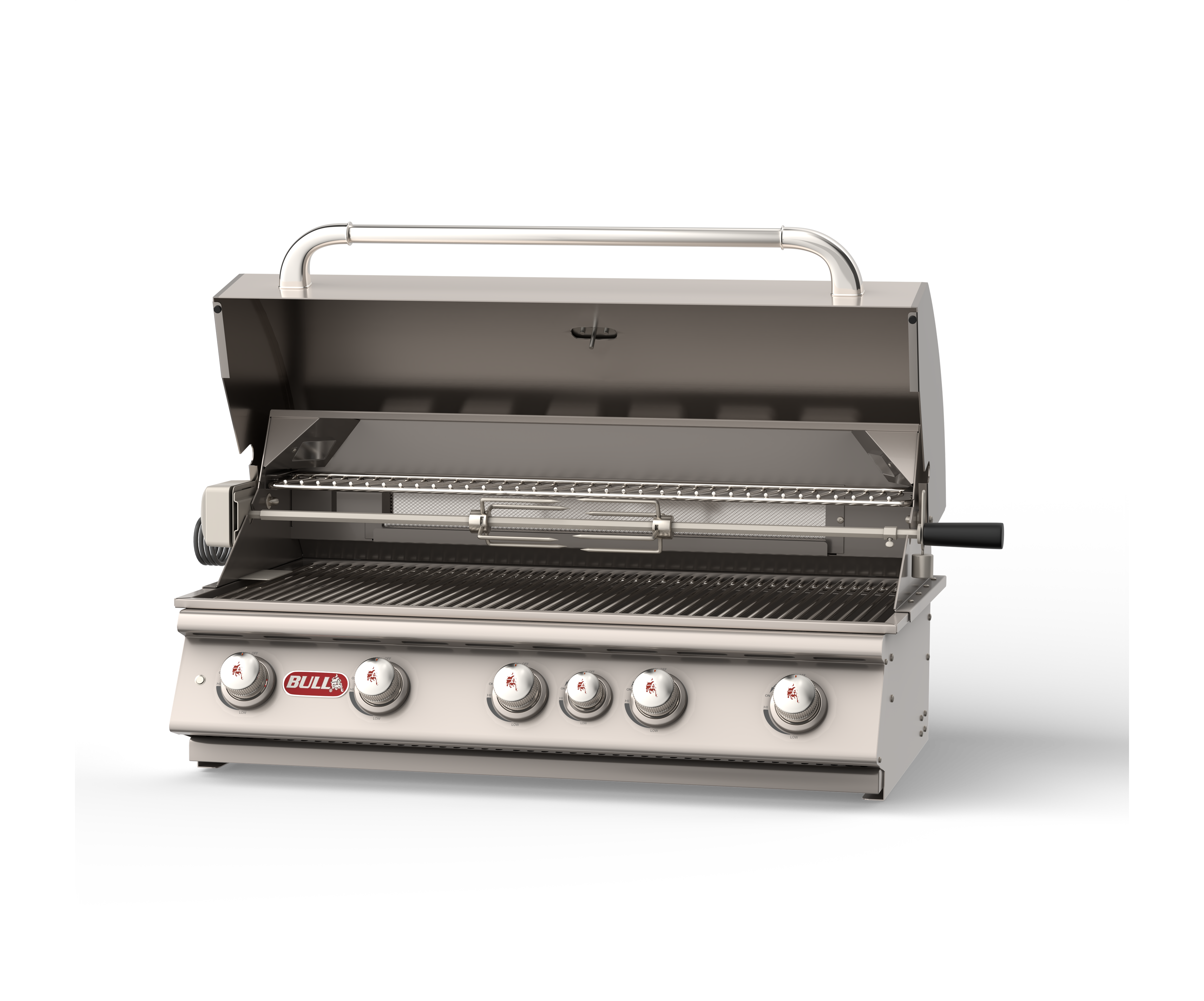 Bull Brahma 38-Inch 5-Burner Built-In Natural Gas or Propane Grill With Rotisserie-57569/57568