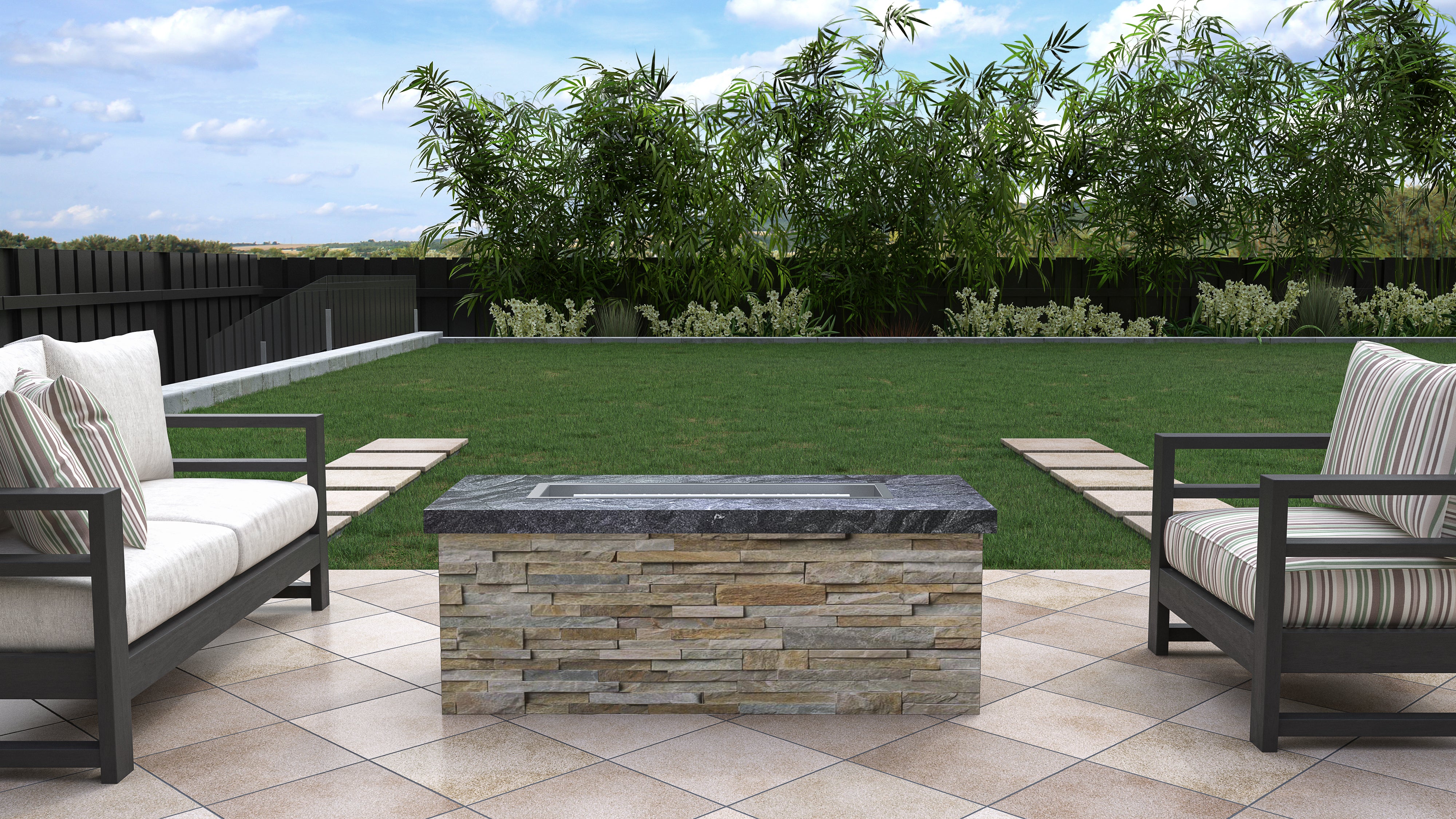 Luxury Low Chat Fire Table Fully Finished-BR-LCT