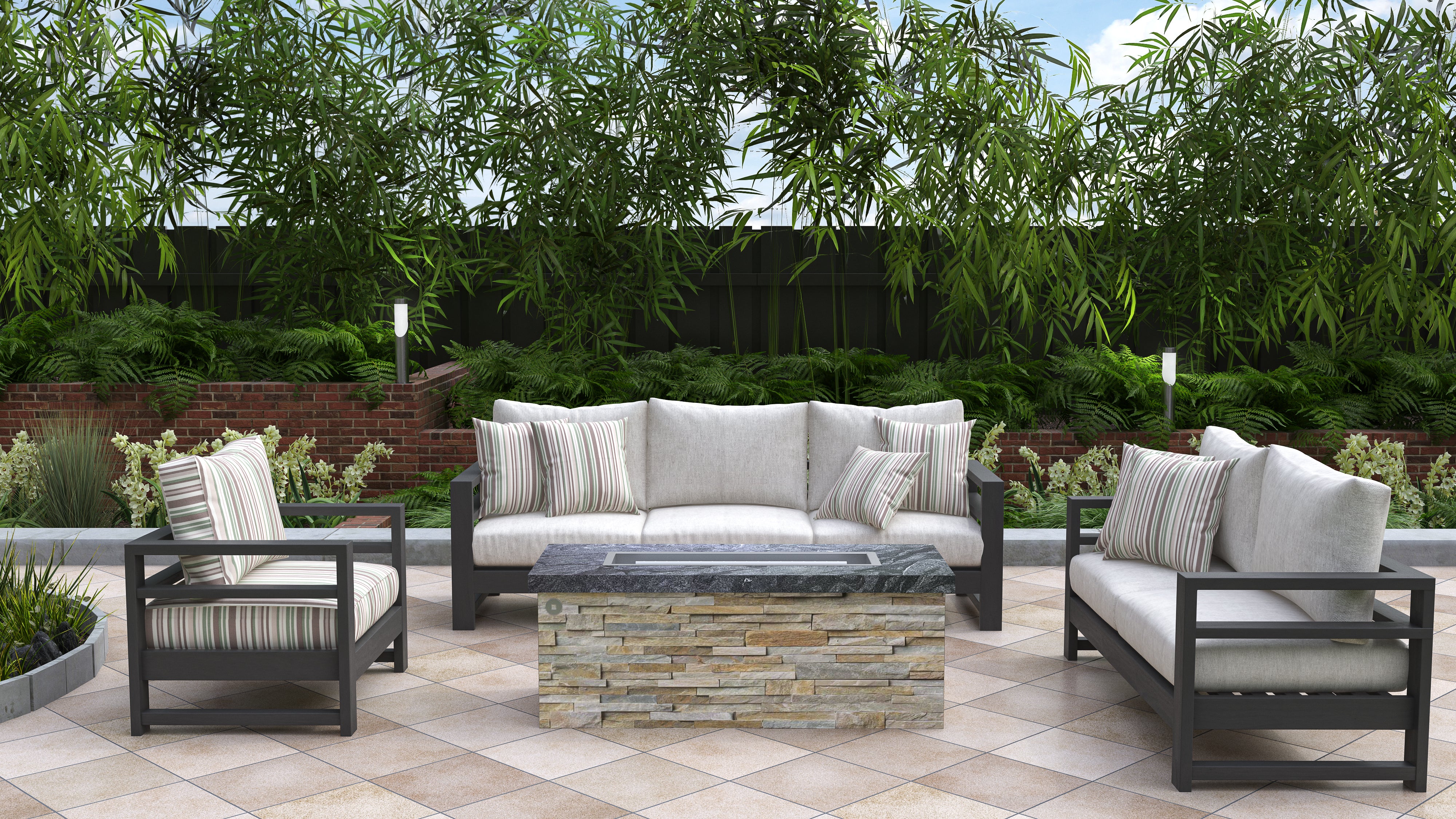 Luxury Low Chat Fire Table Fully Finished-BR-LCT