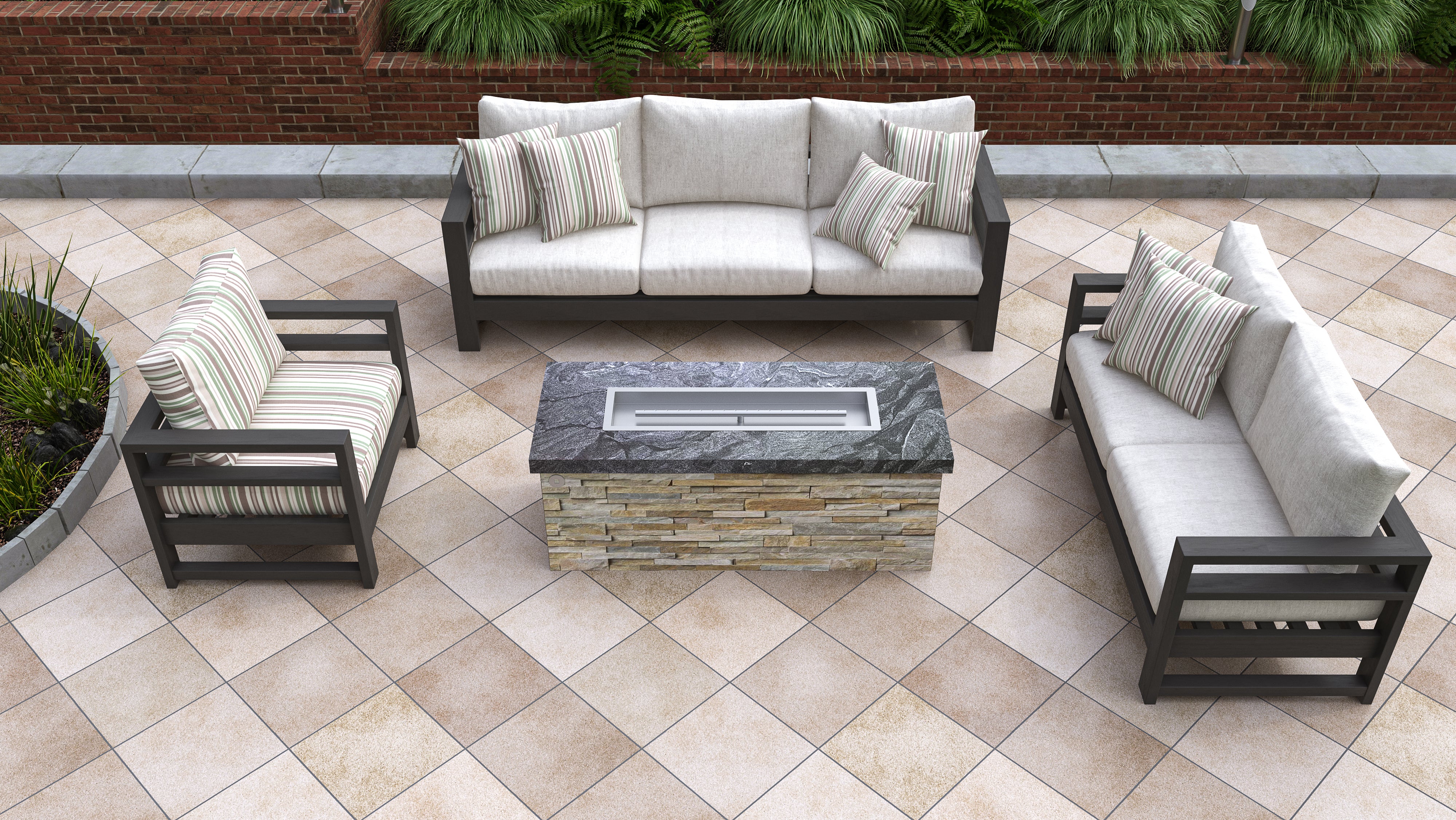 Luxury Low Chat Fire Table Fully Finished-BR-LCT