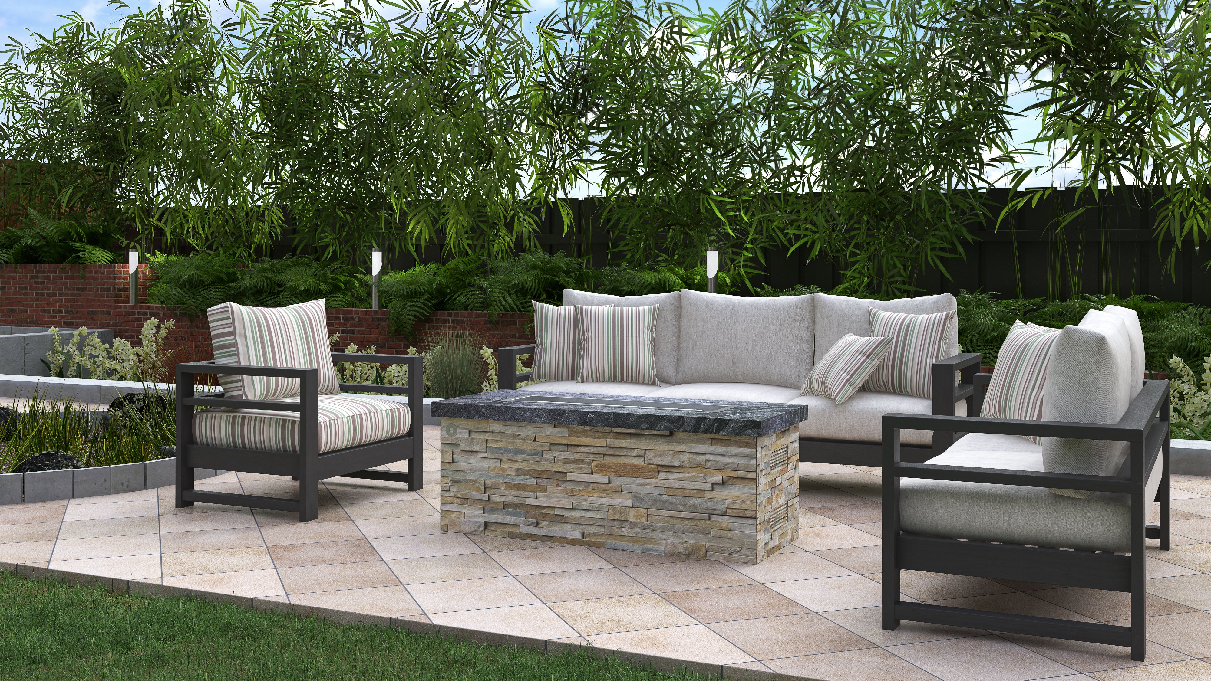Luxury Low Chat Fire Table Fully Finished-BR-LCT
