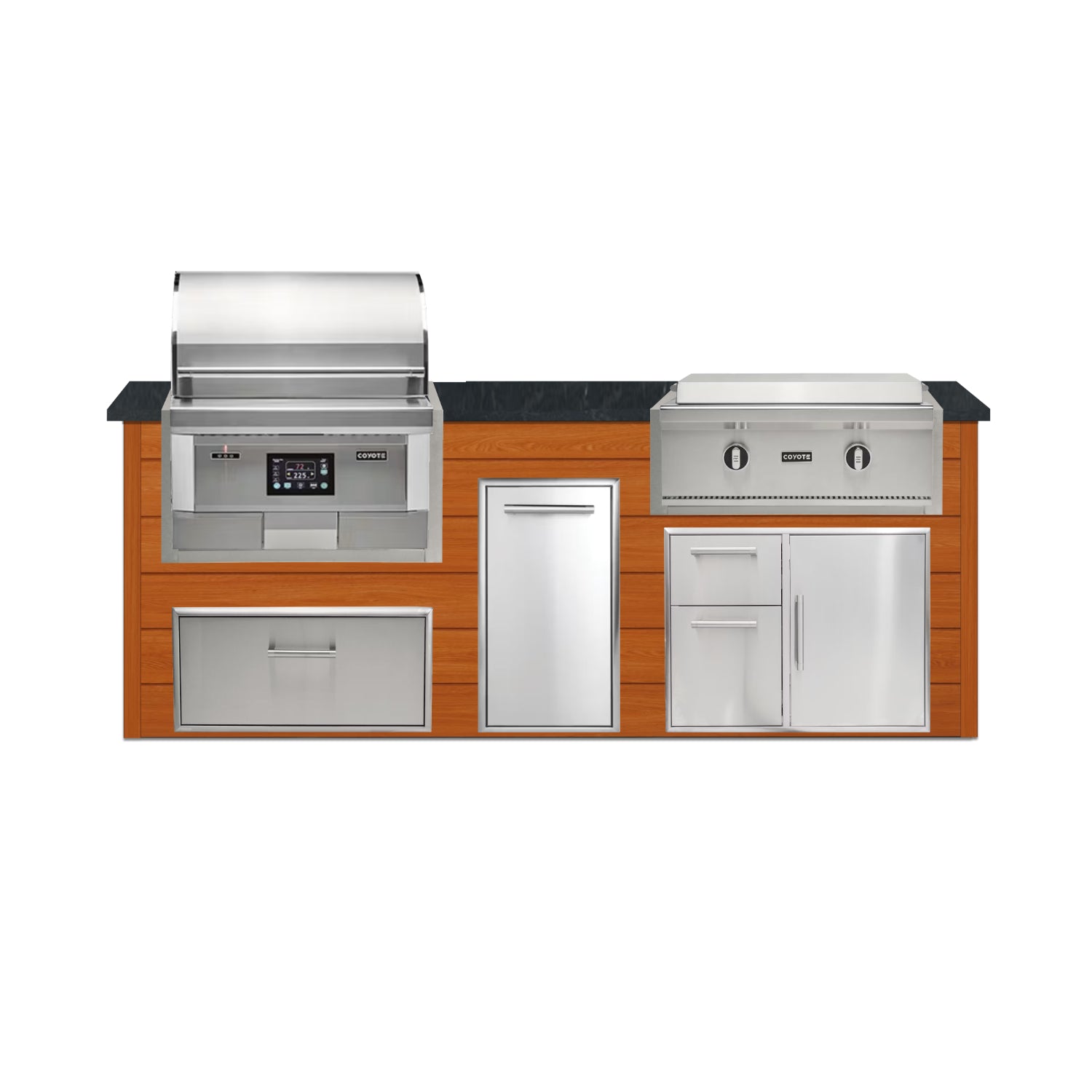 Coyote 96" Luxury Finished Outdoor Kitchen PKG 13P-CPKG13P