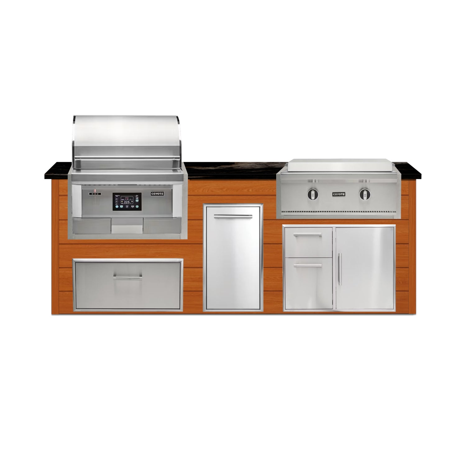 Coyote 96" Luxury Finished Outdoor Kitchen PKG 13P-CPKG13P