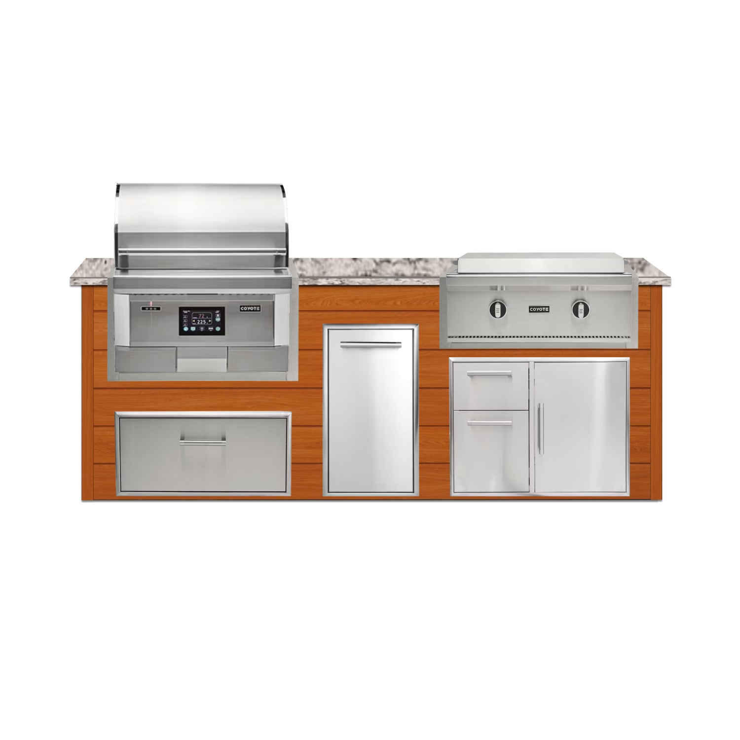 Coyote 96" Luxury Finished Outdoor Kitchen PKG 13P-CPKG13P