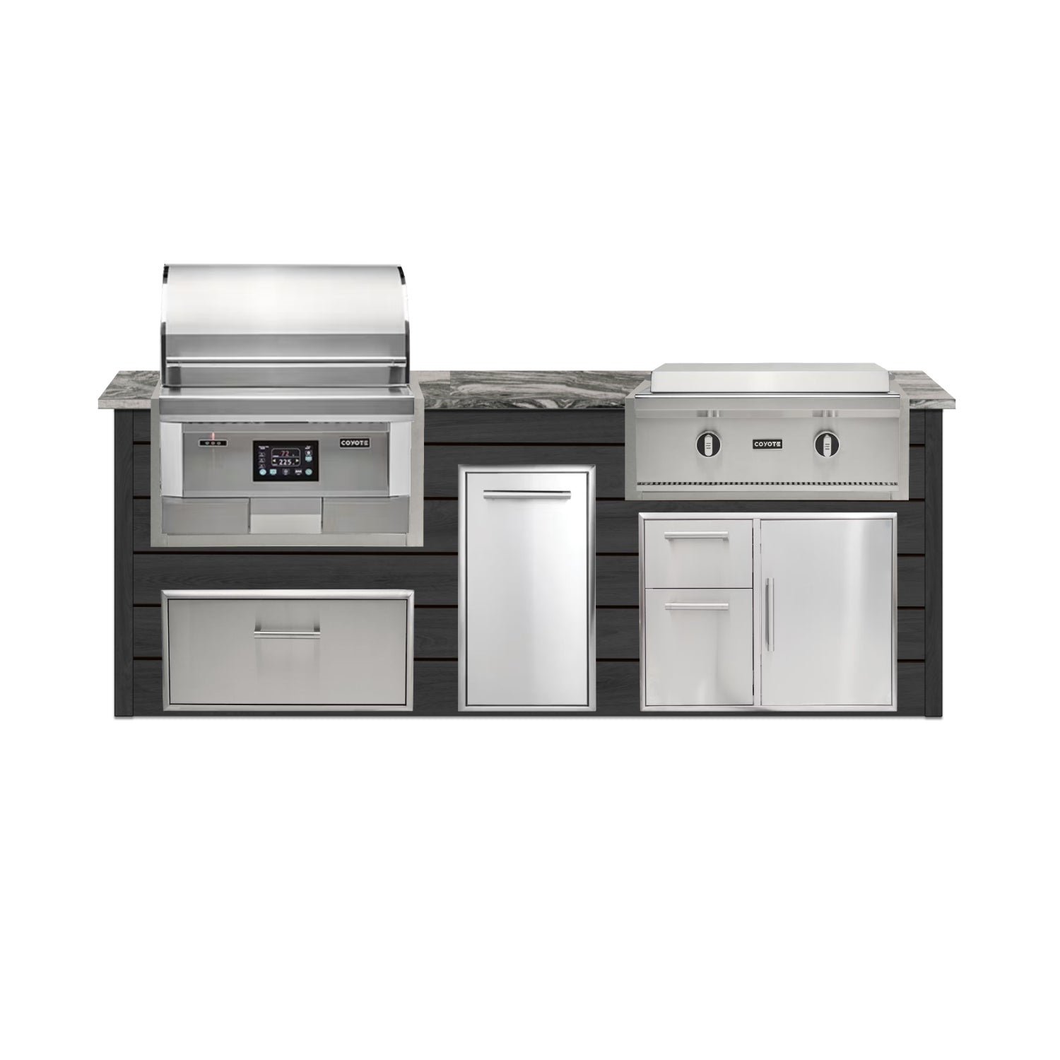 Coyote 96" Luxury Finished Outdoor Kitchen PKG 13P-CPKG13P