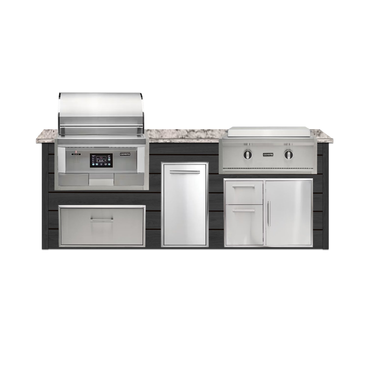 Coyote 96" Luxury Finished Outdoor Kitchen PKG 13P-CPKG13P