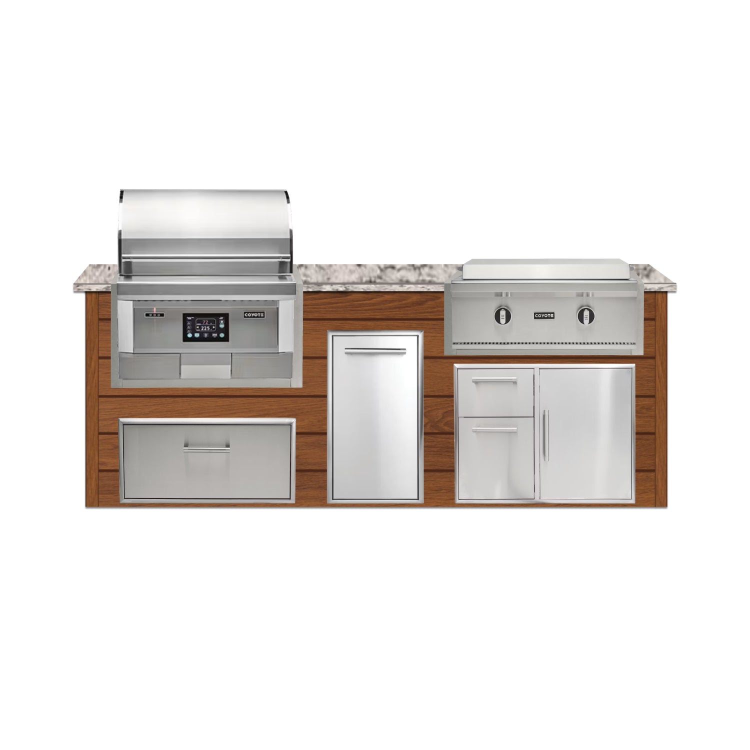Coyote 96" Luxury Finished Outdoor Kitchen PKG 13P-CPKG13P