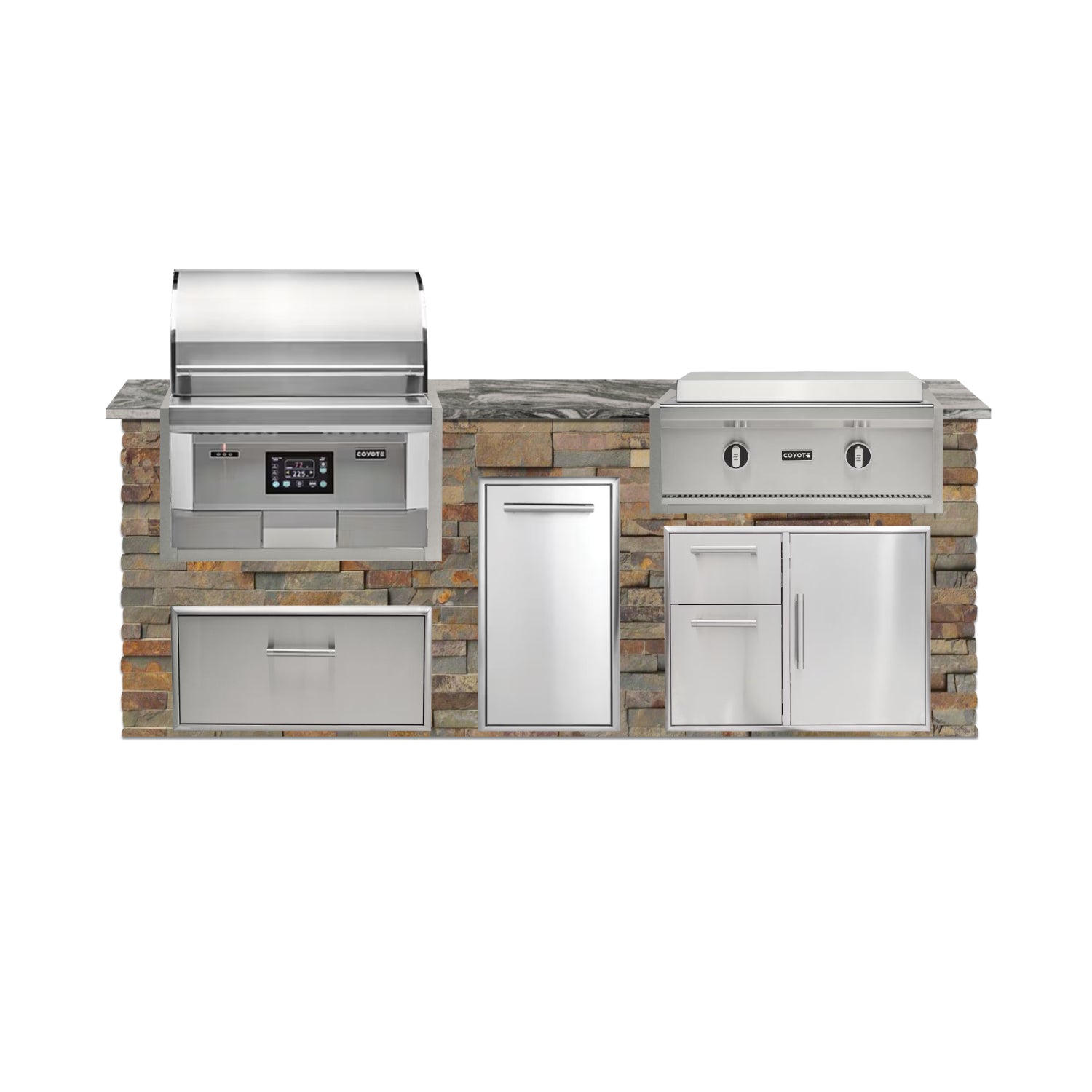 Coyote 96" Luxury Finished Outdoor Kitchen PKG 13P-CPKG13P
