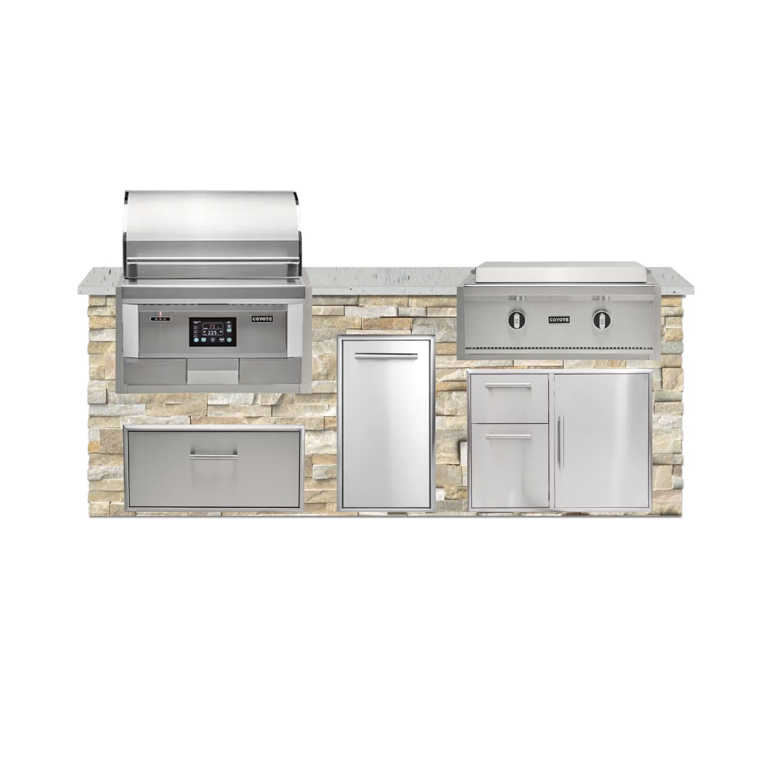 Coyote 96" Luxury Finished Outdoor Kitchen PKG 13P-CPKG13P