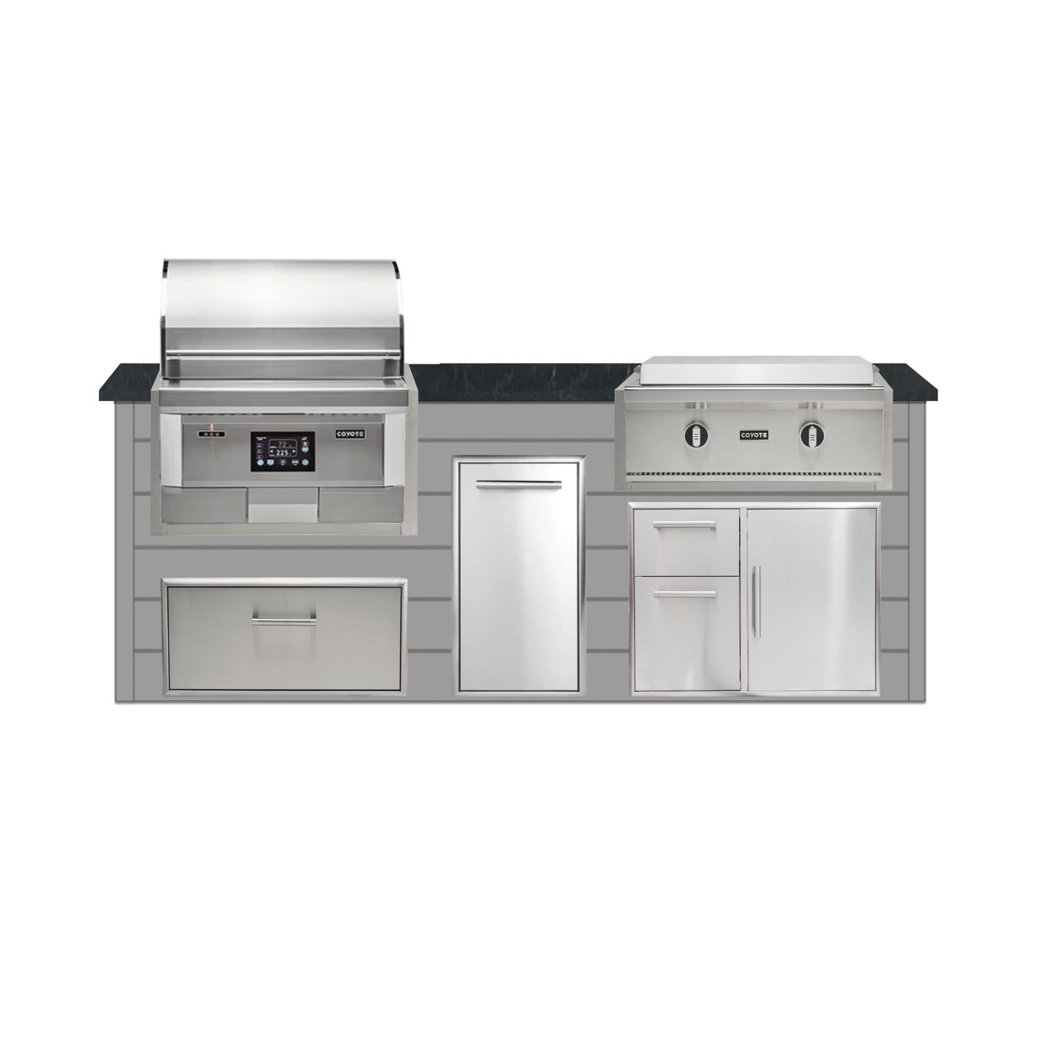 Coyote 96" Luxury Finished Outdoor Kitchen PKG 13P-CPKG13P