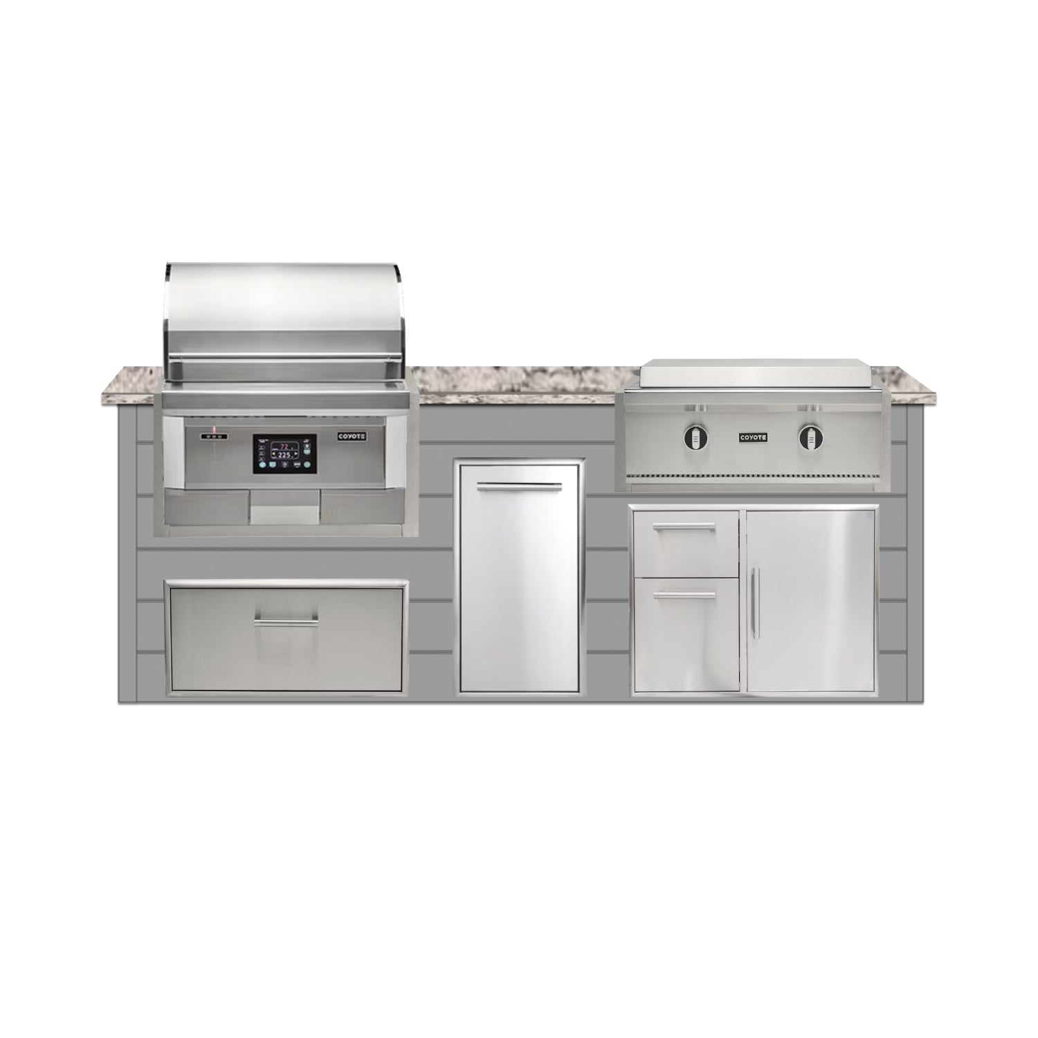 Coyote 96" Luxury Finished Outdoor Kitchen PKG 13P-CPKG13P