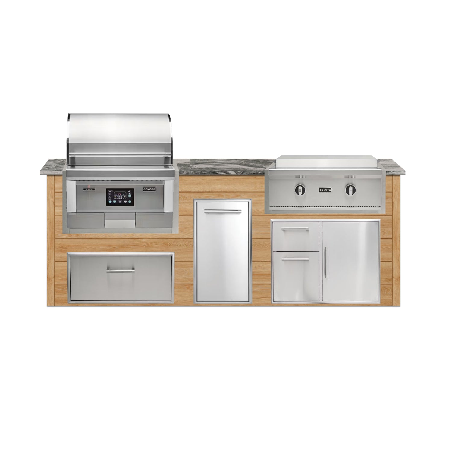 Coyote 96" Luxury Finished Outdoor Kitchen PKG 13P-CPKG13P