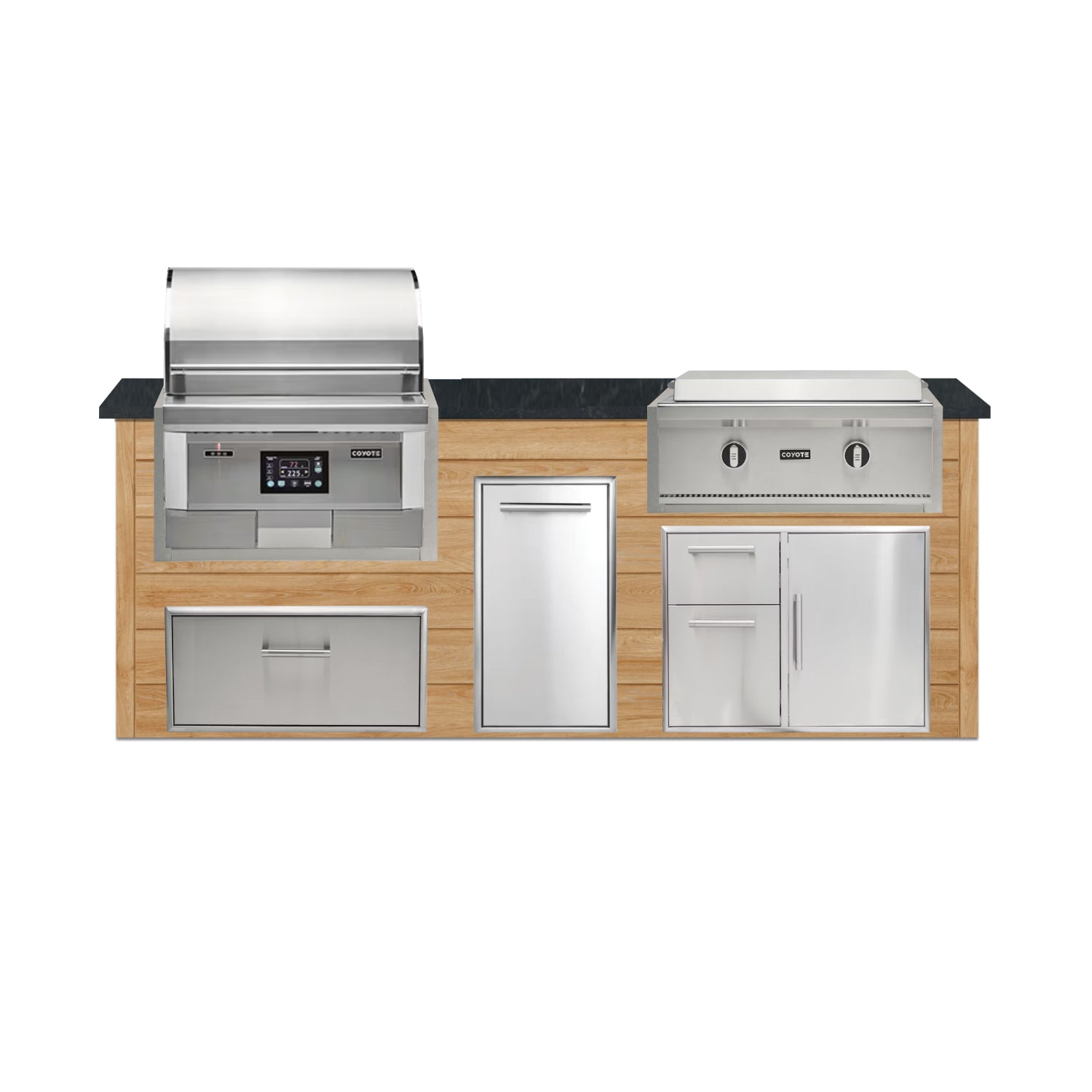 Coyote 96" Luxury Finished Outdoor Kitchen PKG 13P-CPKG13P